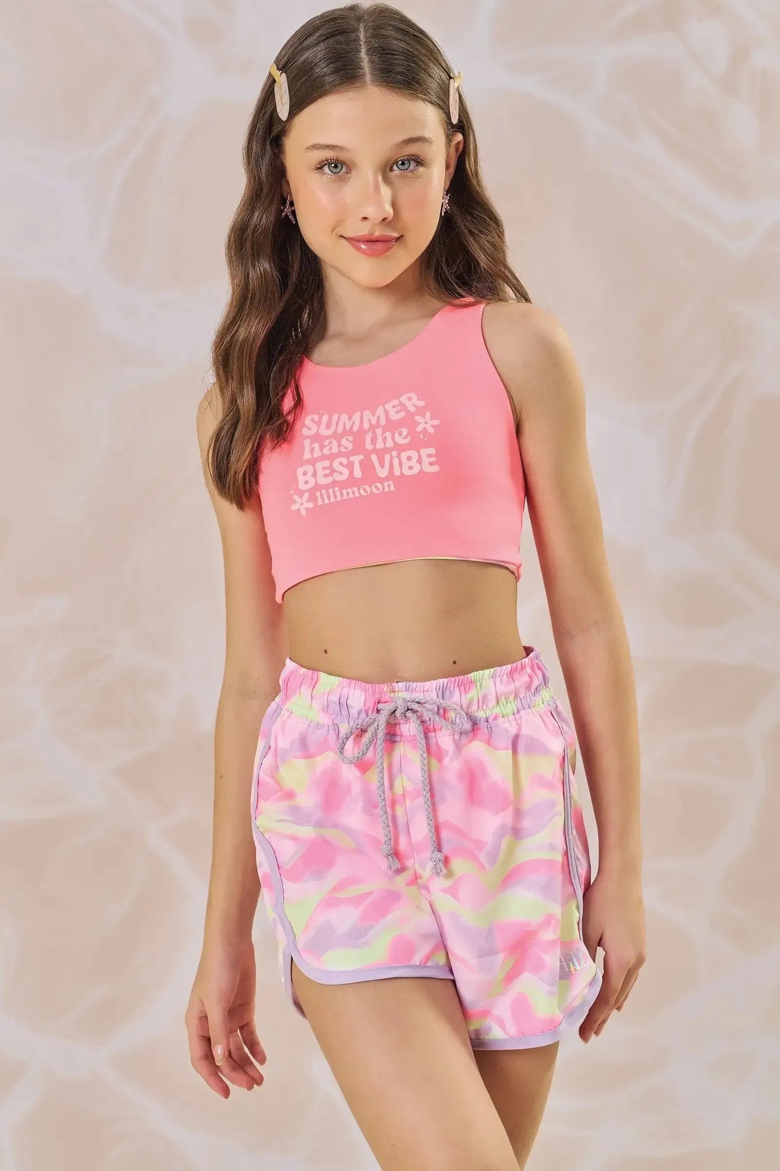 Conjunto de Biquíni Reversível em Malha UV Dry 50+ 85027 Lilimoon Teen Menina