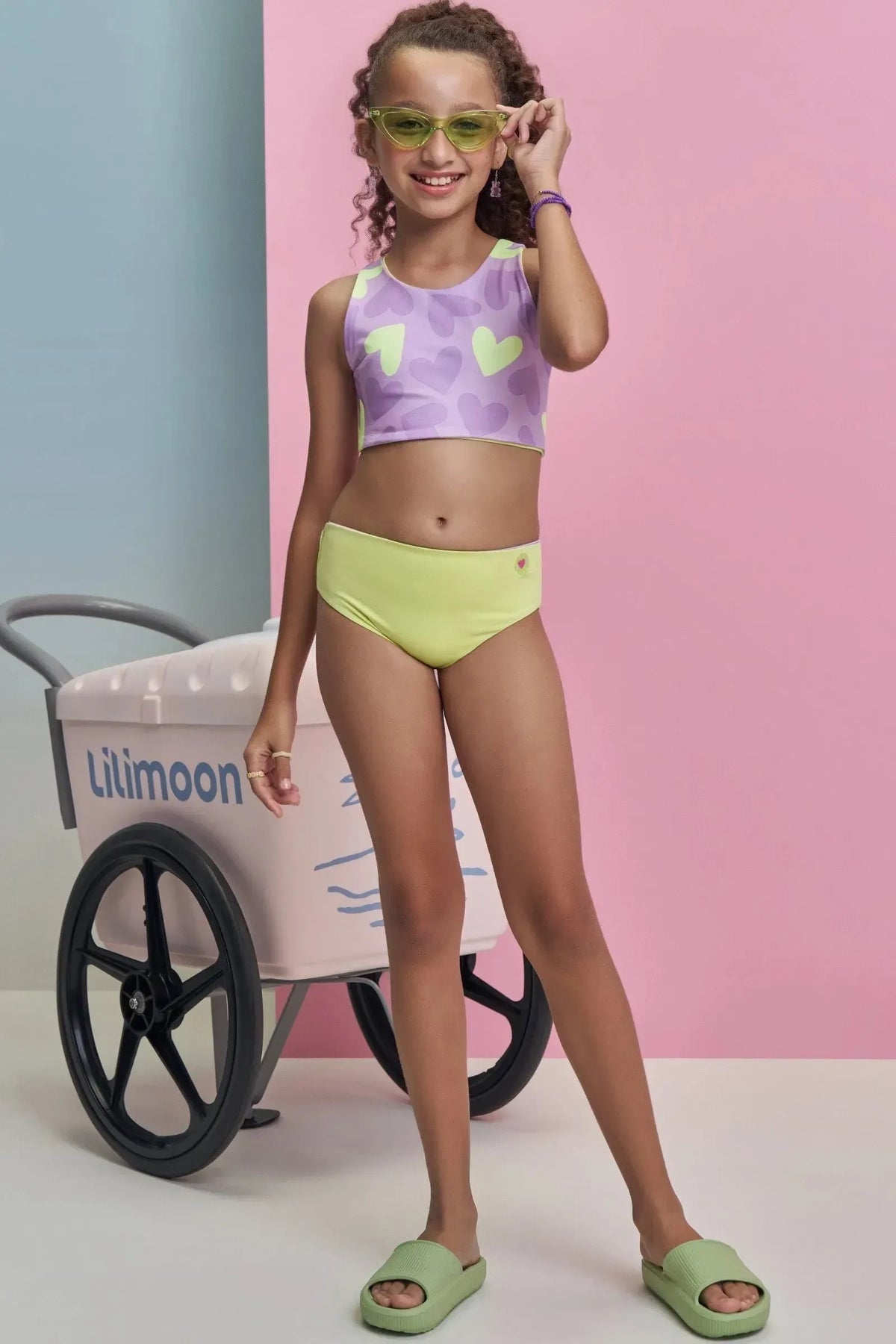 Conjunto de Biquíni Reversível em Malha UV Dry com Proteção UV 50+ 99408 Lilimoon Teen Menina