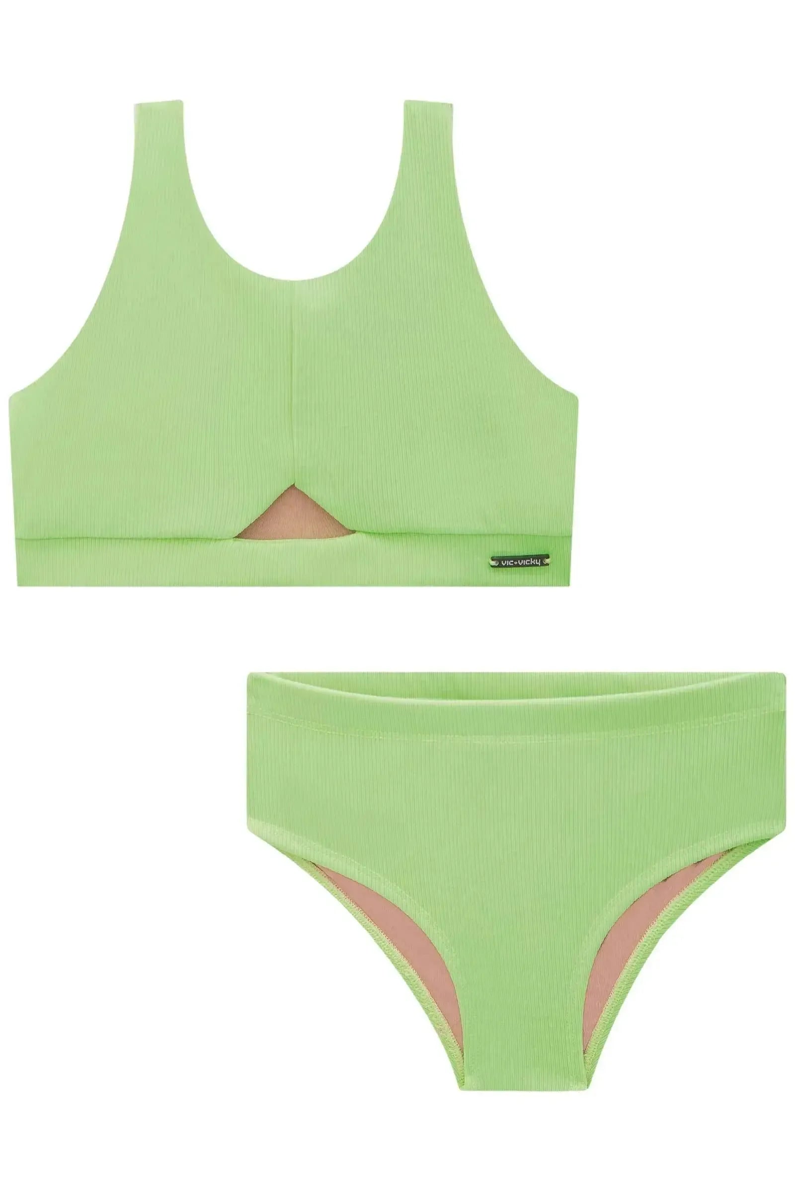 Conjunto de Biquini Tradicional em Malha Textura Canelada 84360 Vic&Vicky Teen Menina