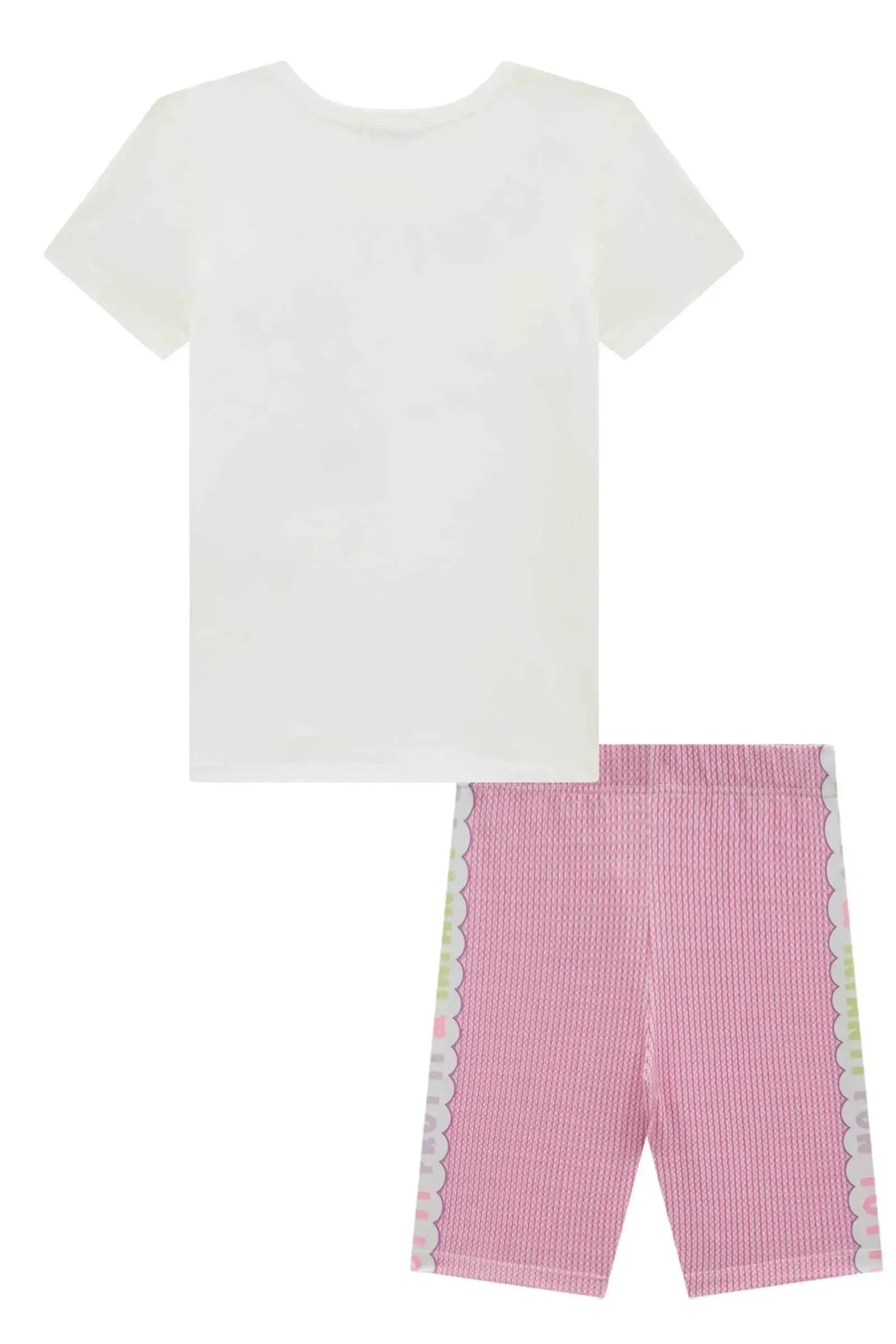 Conjunto de Blusa Alongada em Meia Malha e Bermuda Biker em Malha Power 95321 Infanti Infantil Menina