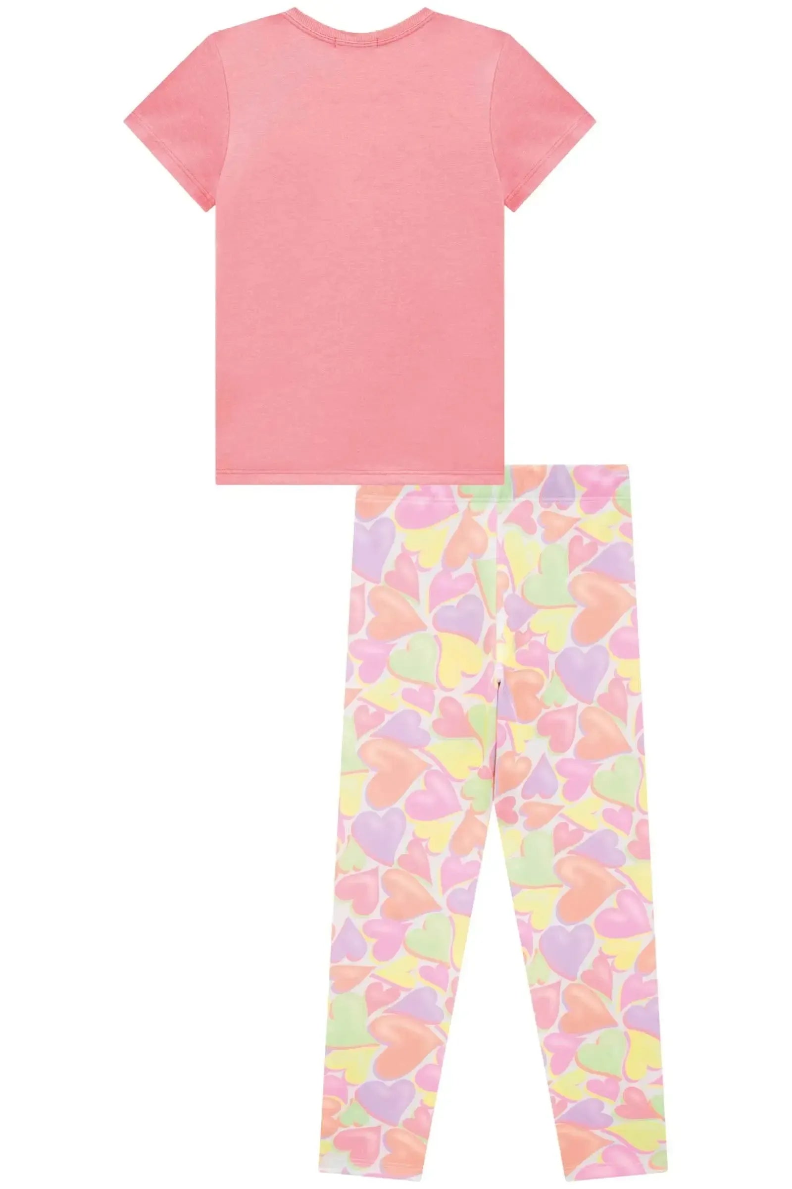 Conjunto de Blusa Alongada em Meia Malha e Calça Legging em Malha Power 95324 Infanti Infantil Menina