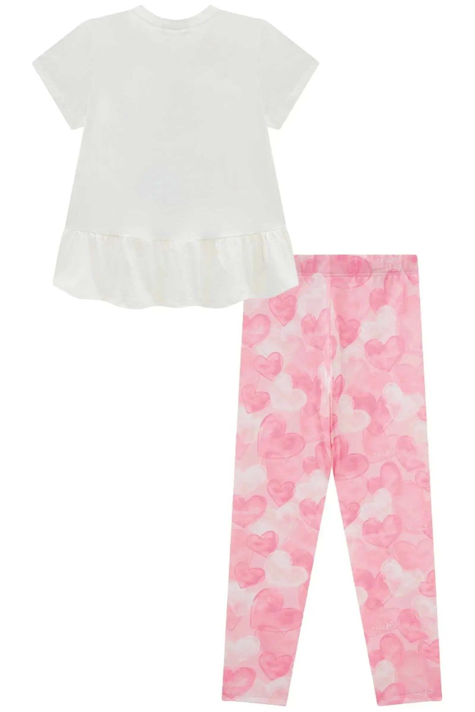 Conjunto de Blusa Alongada em Meia Malha e Calça Legging em Malha Power 96630 Infanti Infantil Menina