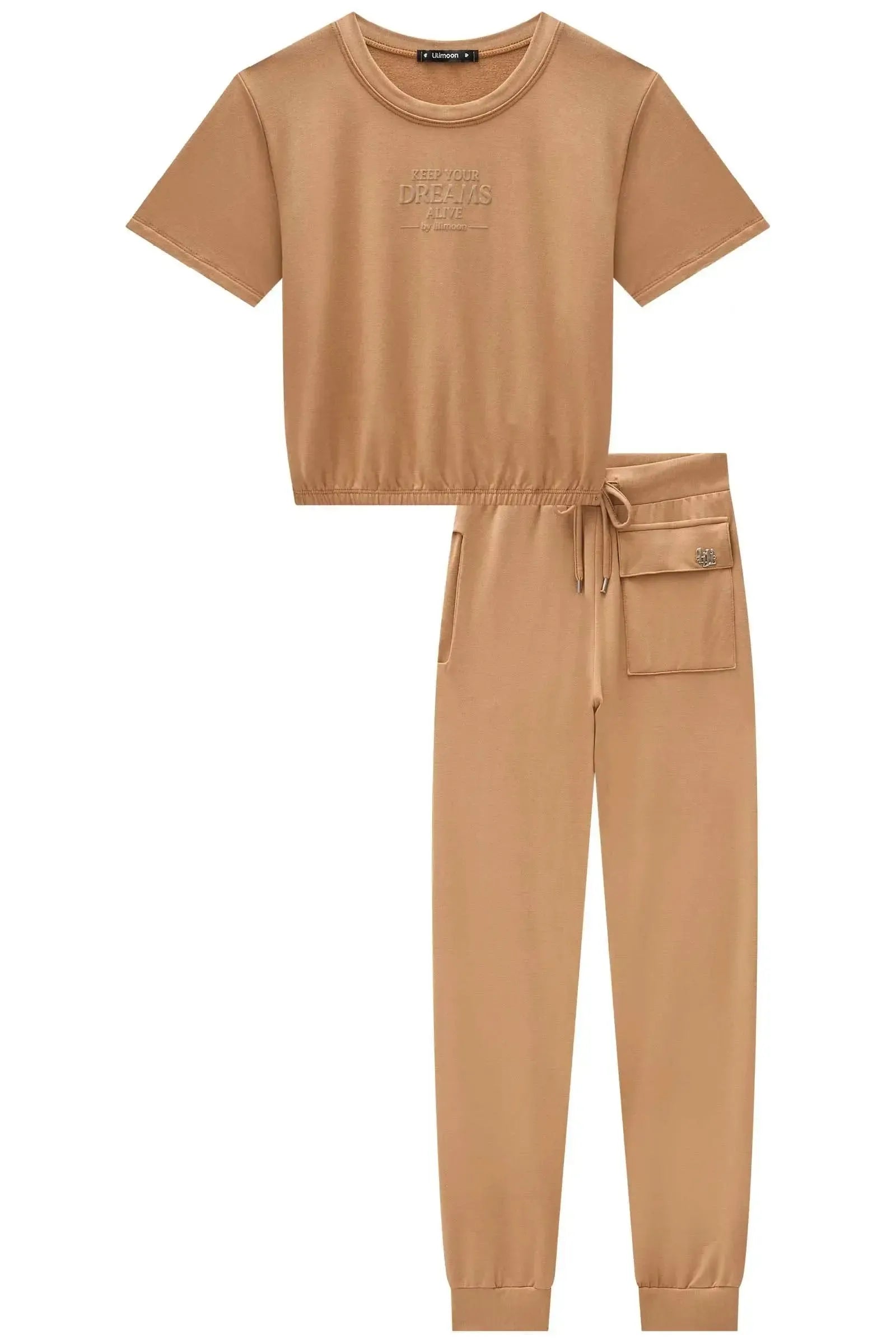 Conjunto de Blusa Boxy e Calça em Molevisco 84546 Lilimoon Teen Menina