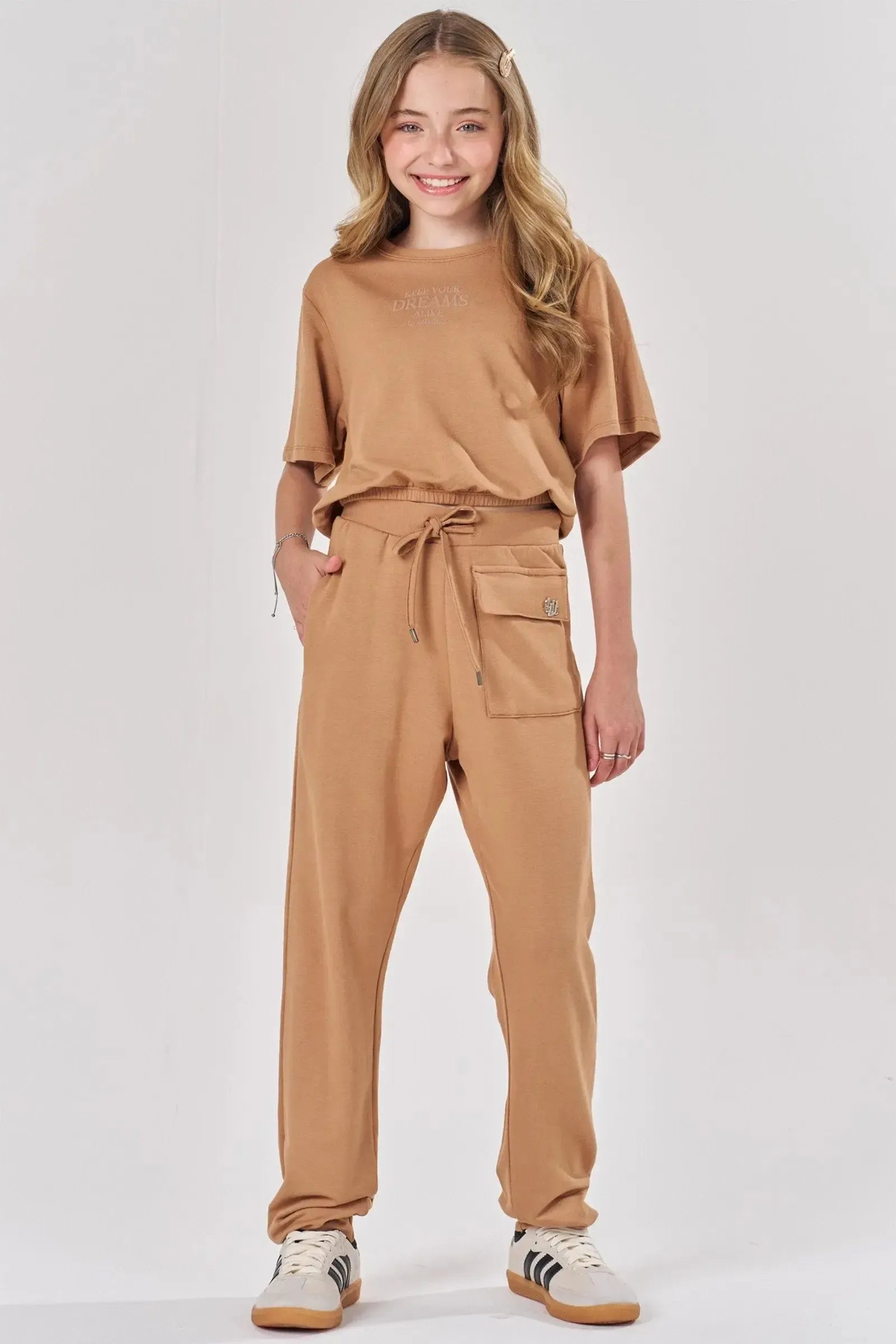 Conjunto de Blusa Boxy e Calça em Molevisco 84546 Lilimoon Teen Menina