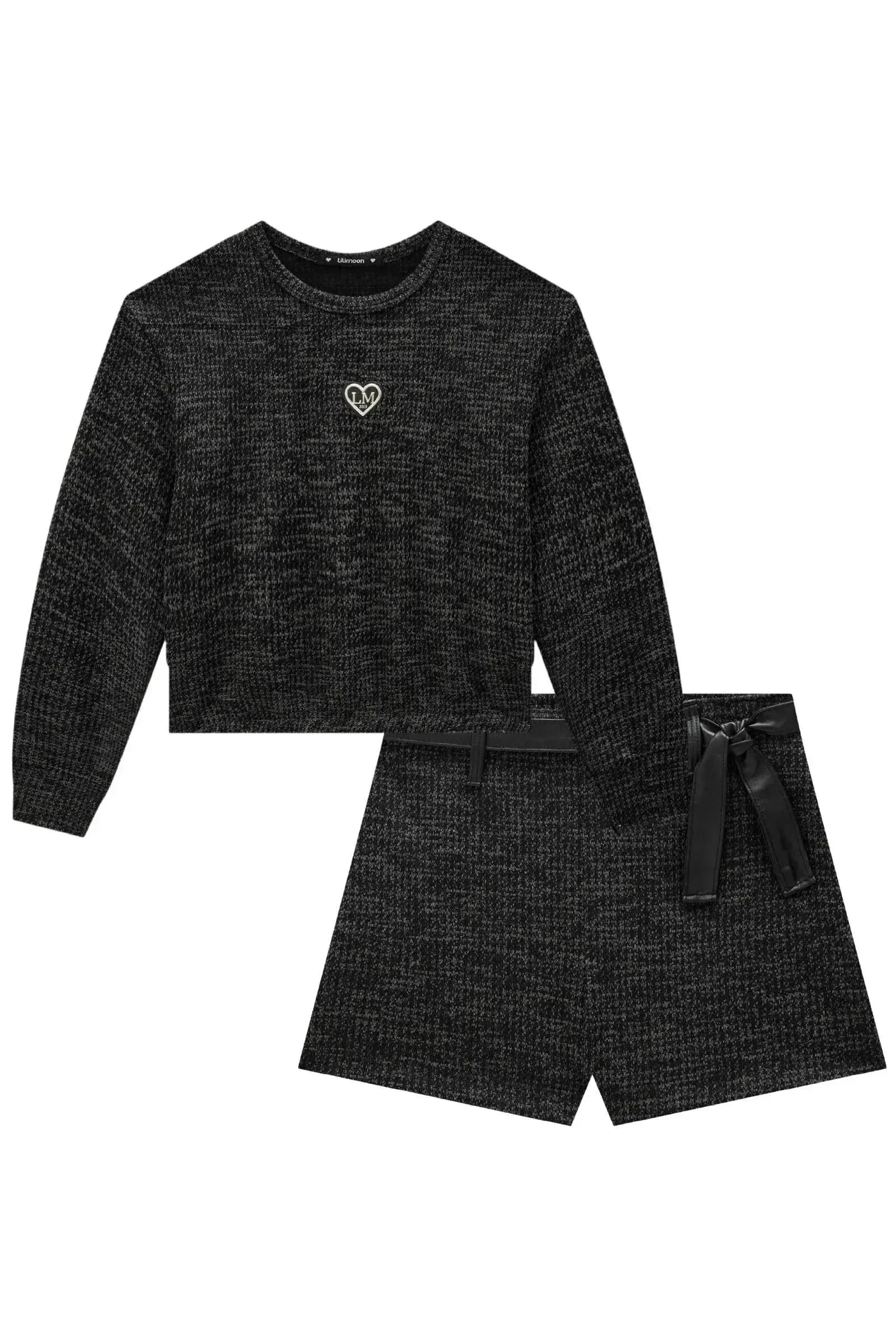 Conjunto de Blusa Boxy e Shorts em Tweed Drika 92468 Lilimoon Teen Menina