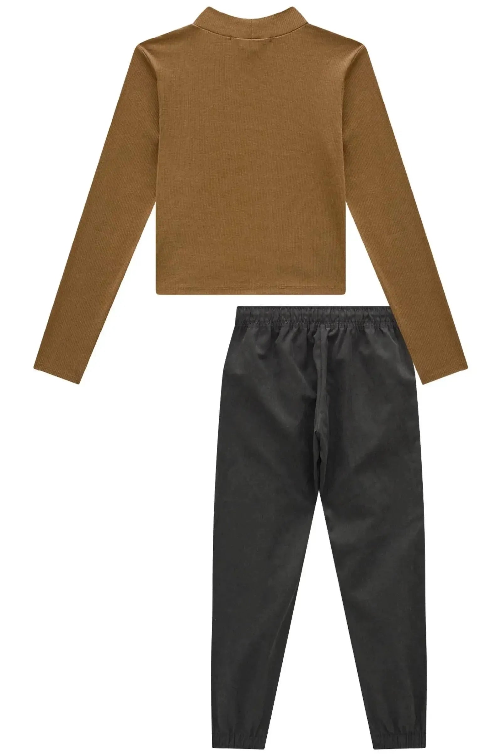 Conjunto de Blusa Boxy em Canelado Liz e Calça Jogger em Nylon Taslon 91809 Lilimoon Teen Menina