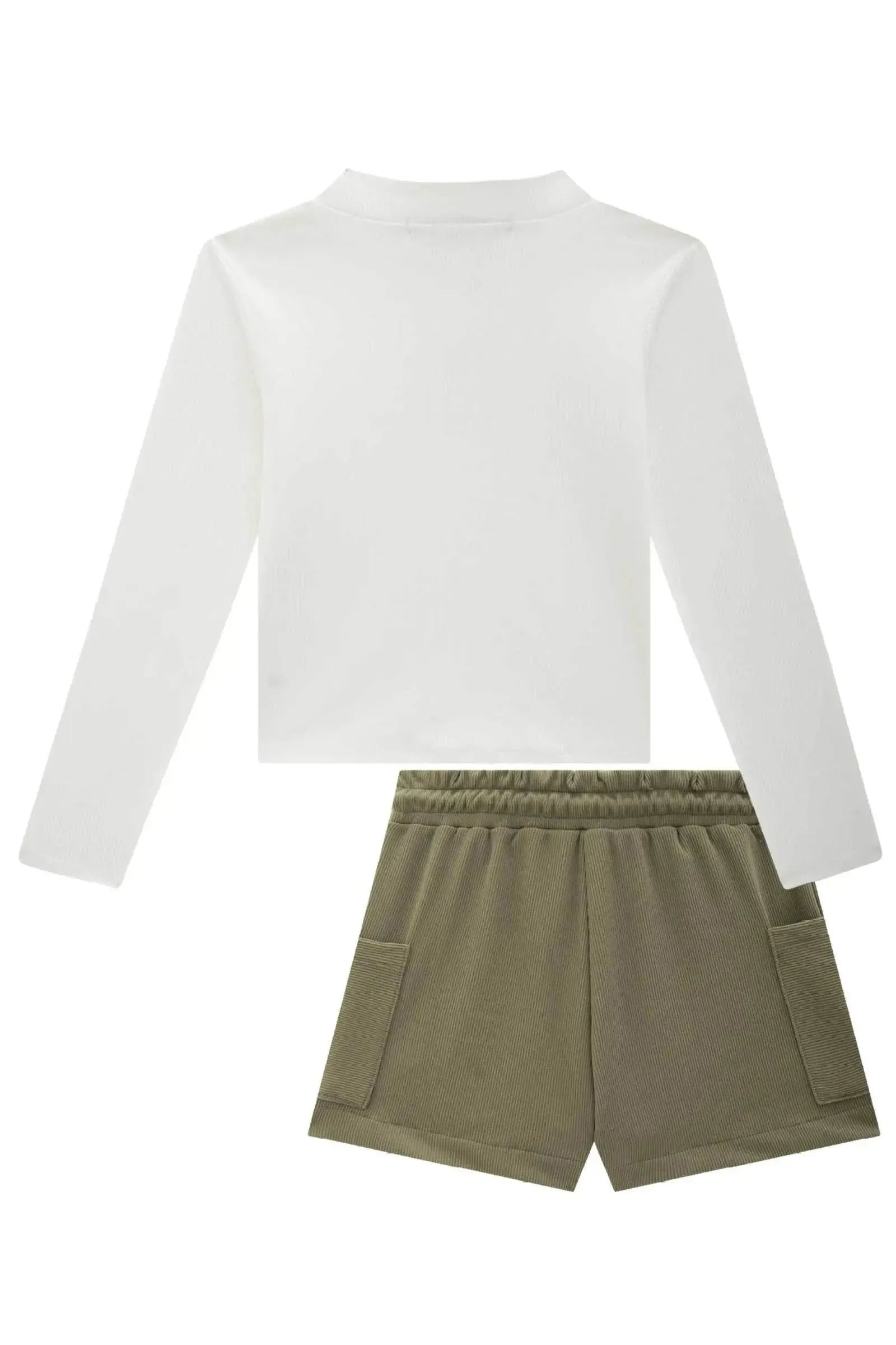 Conjunto de Blusa Boxy em Canelado Liz e Shorts em Canelado Soft 90775 Lilimoon Teen Menina