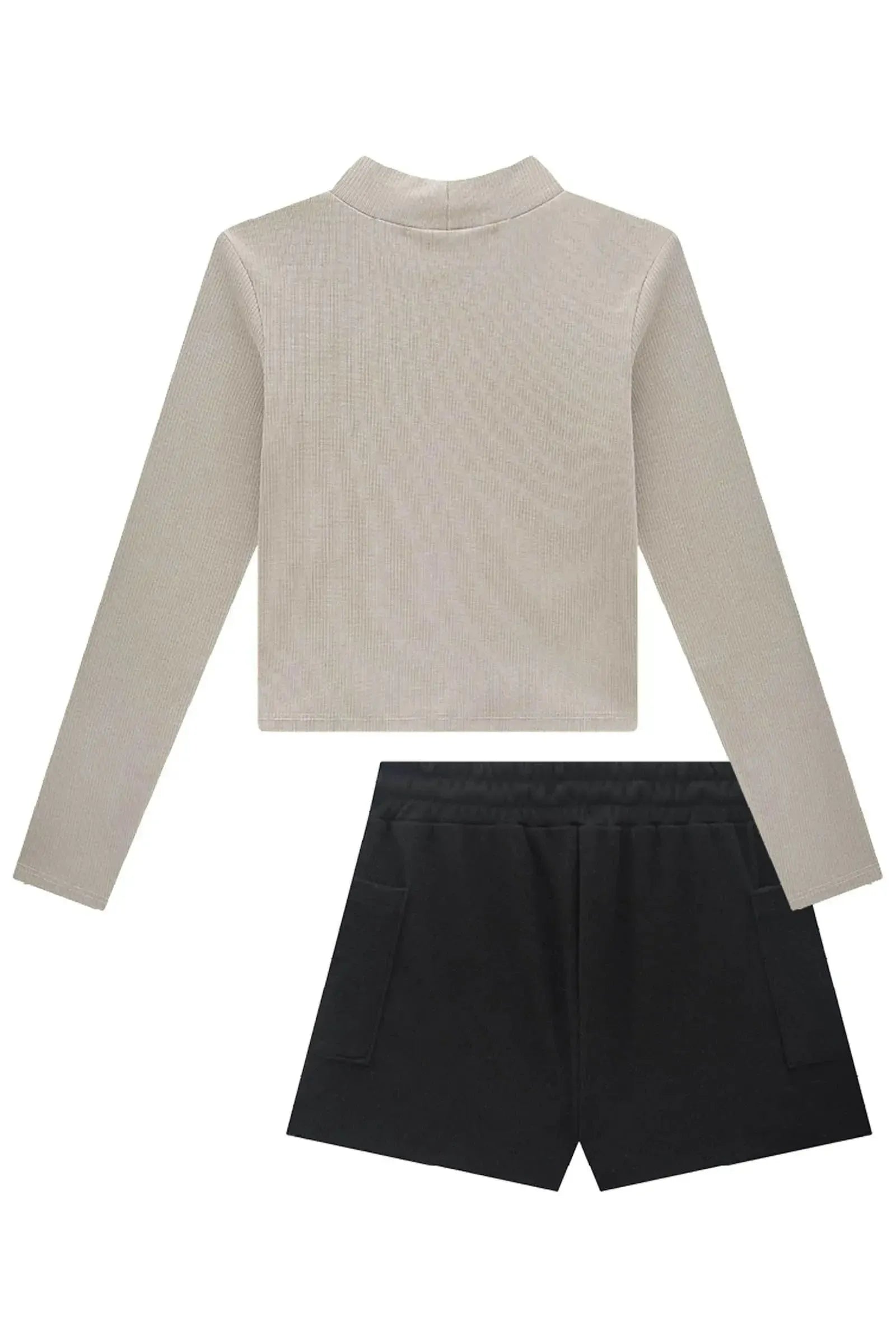 Conjunto de Blusa Boxy em Canelado Liz e Shorts em Canelado Soft 90778 Lilimoon Teen Menina