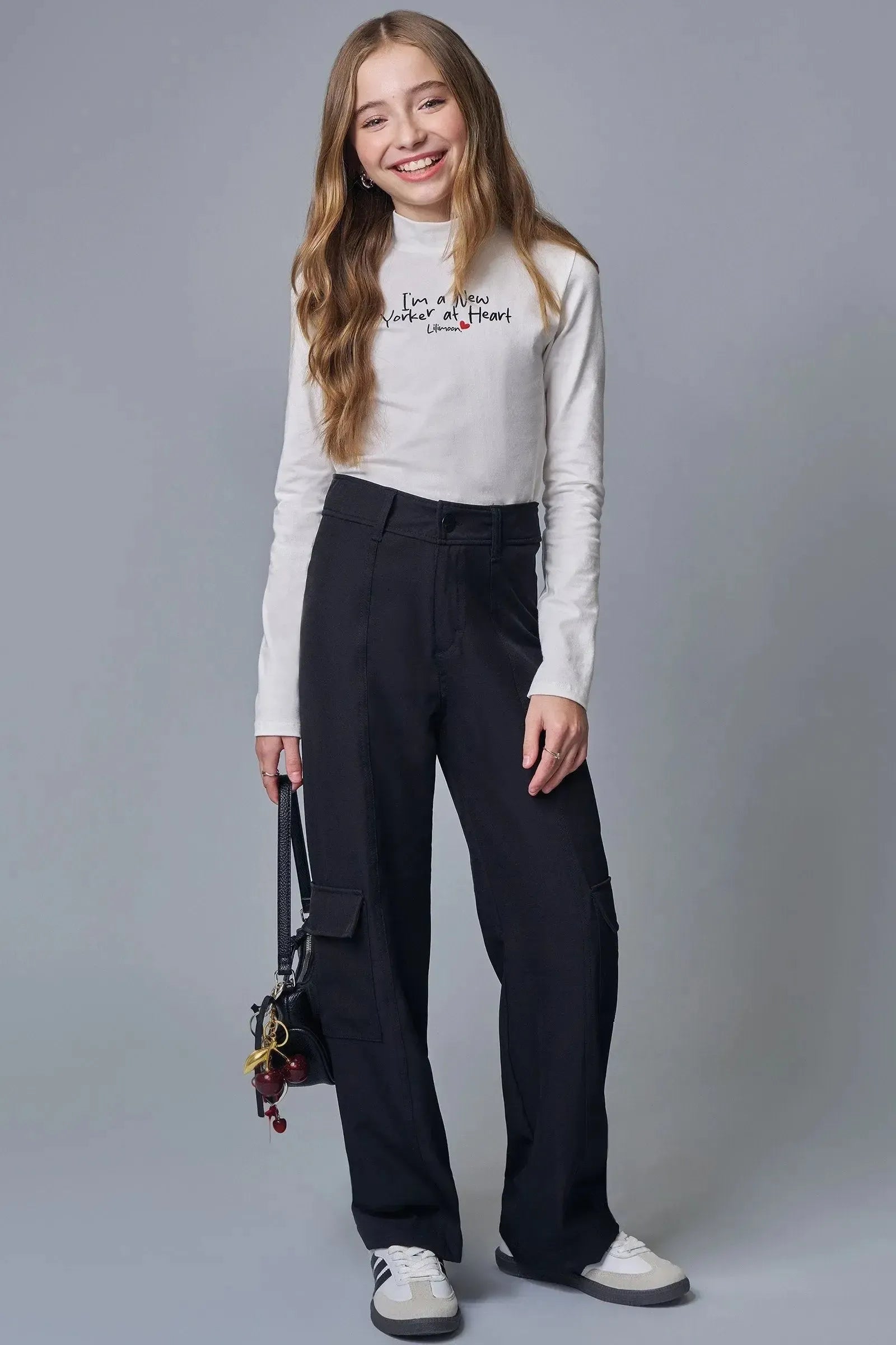 Conjunto de Blusa Boxy em Cotton e Calça em Alfaiataria Pergamon 91709 Lilimoon Teen Menina