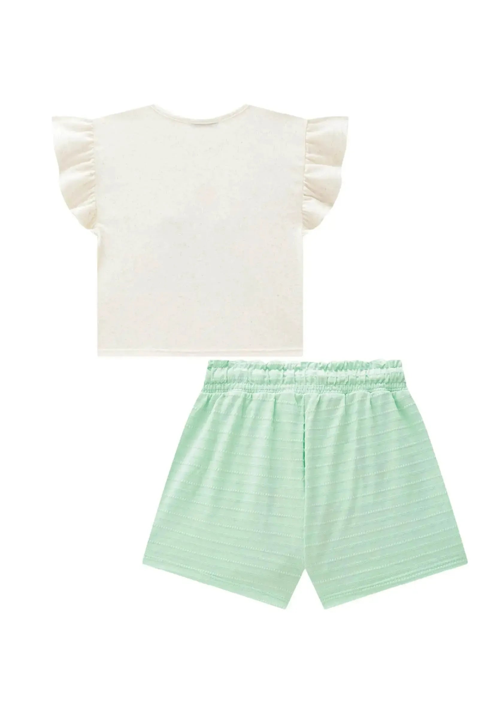 Conjunto de Blusa Boxy em Malha Power e Shorts em Malha Textura 87759 Infanti Infantil Menina
