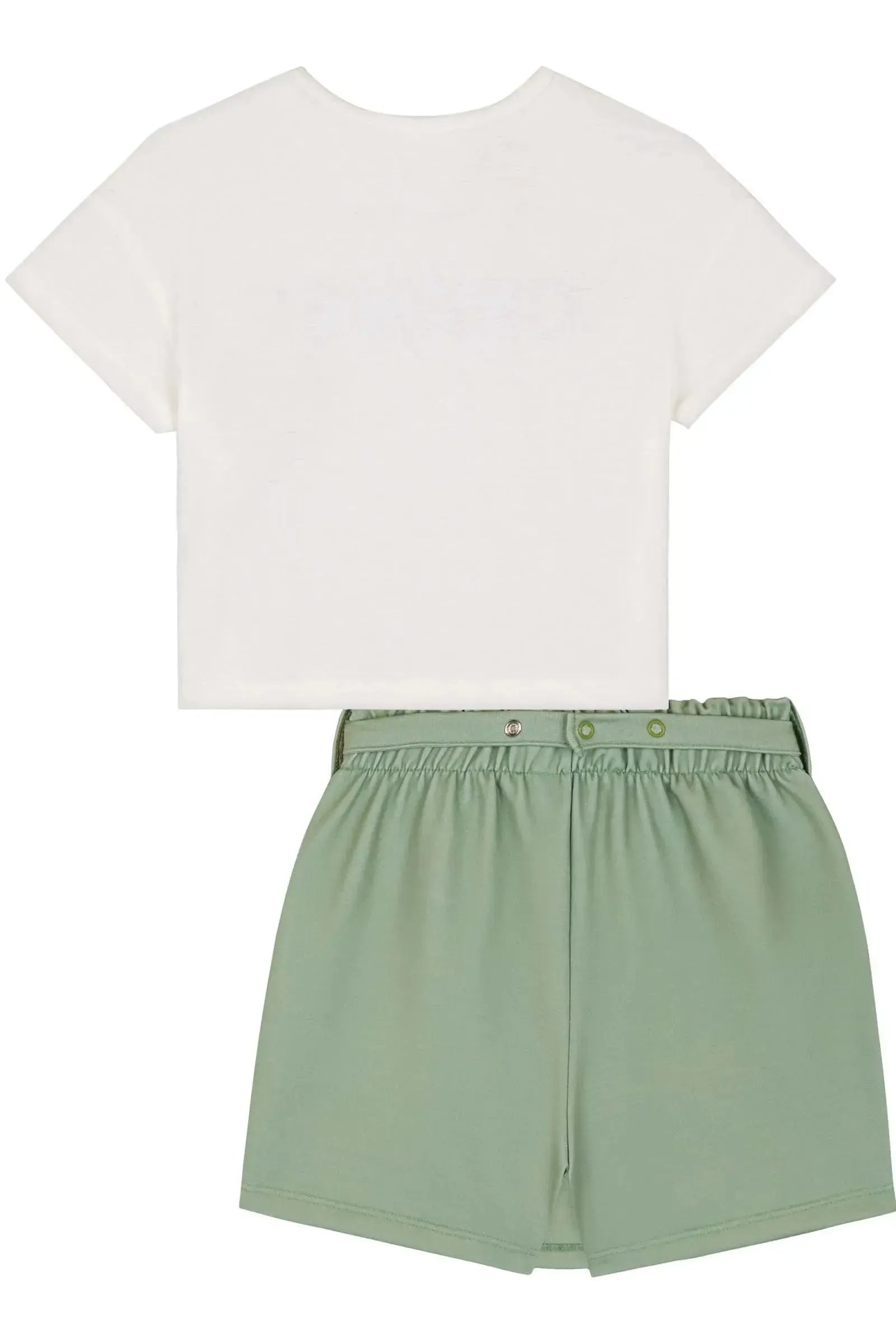 Conjunto de Blusa Boxy em Meia Malha Power e Short Saia em Molevisco 84513 Kukiê Infantil Menina