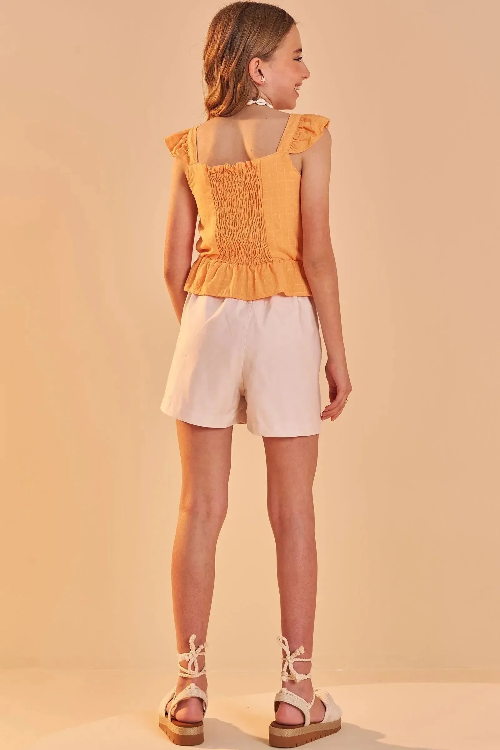 Conjunto de Blusa Boxy em Viscose Ryon e Shorts em Sarja com Elastano 83878 Lilimoon Teen Menina