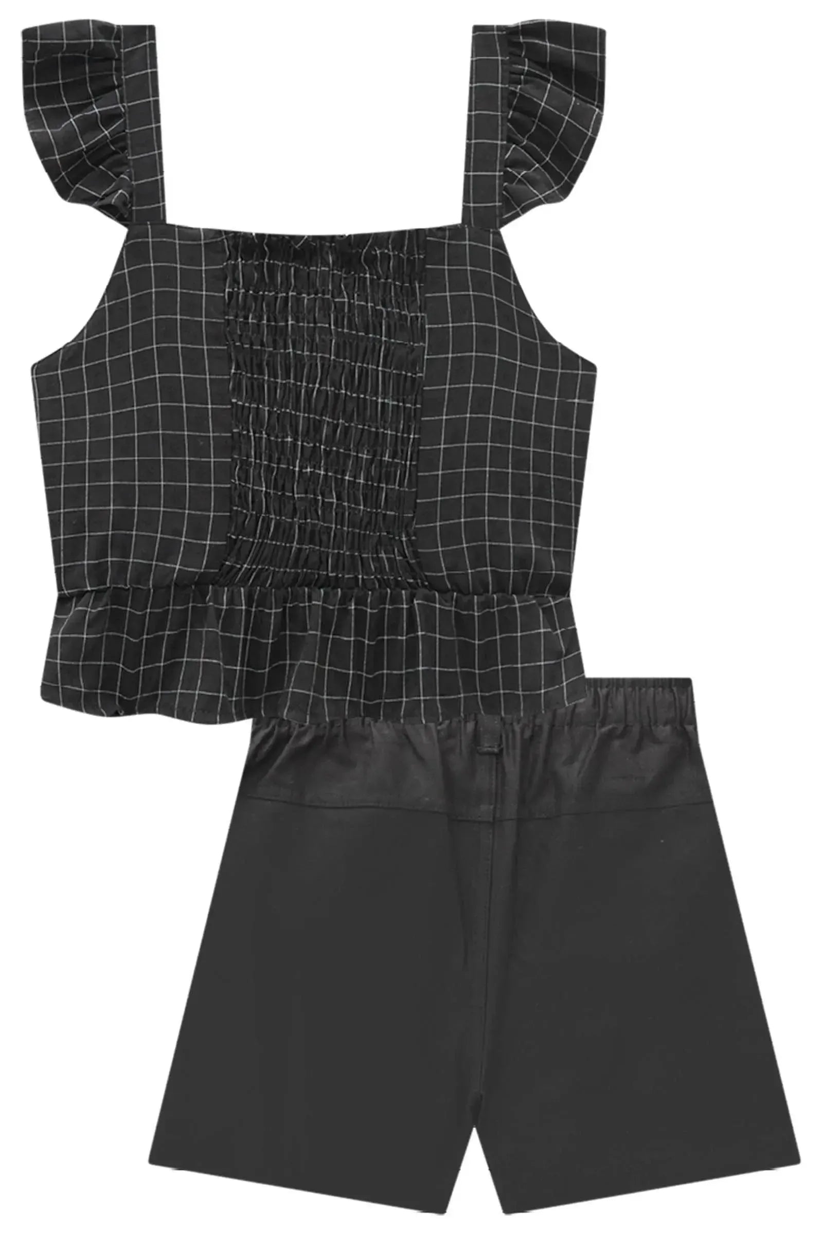 Conjunto de Blusa Boxy em Viscose Ryon e Shorts em Sarja com Elastano 83878 Lilimoon Teen Menina