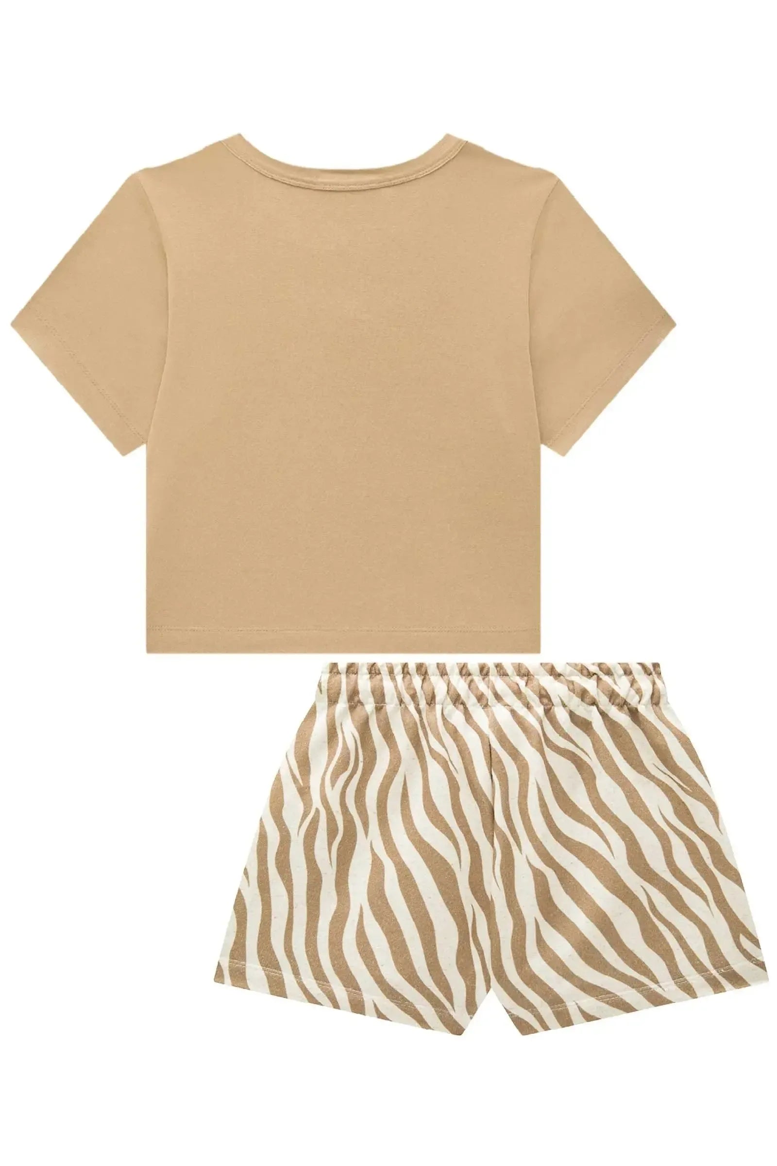 Conjunto de Blusa Boxy Over em Cotton e Shorts em Moletom sem Pelúcia 92637 Lilimoon Teen Menina