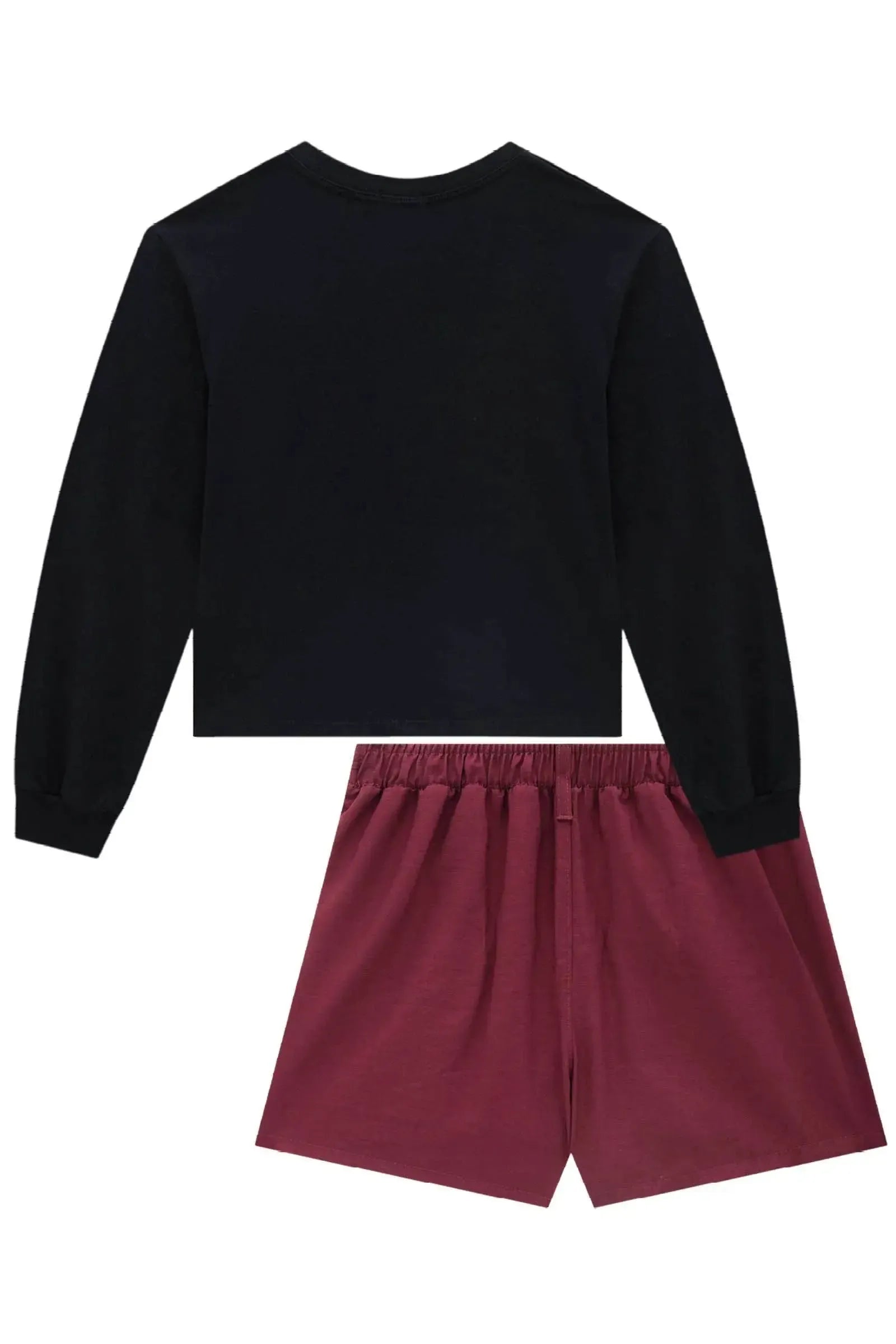 Conjunto de Blusa Boxy Over em Meia Malha e Shorts em Alfaiataria Marant 90703 Vic&Vicky Teen Menina