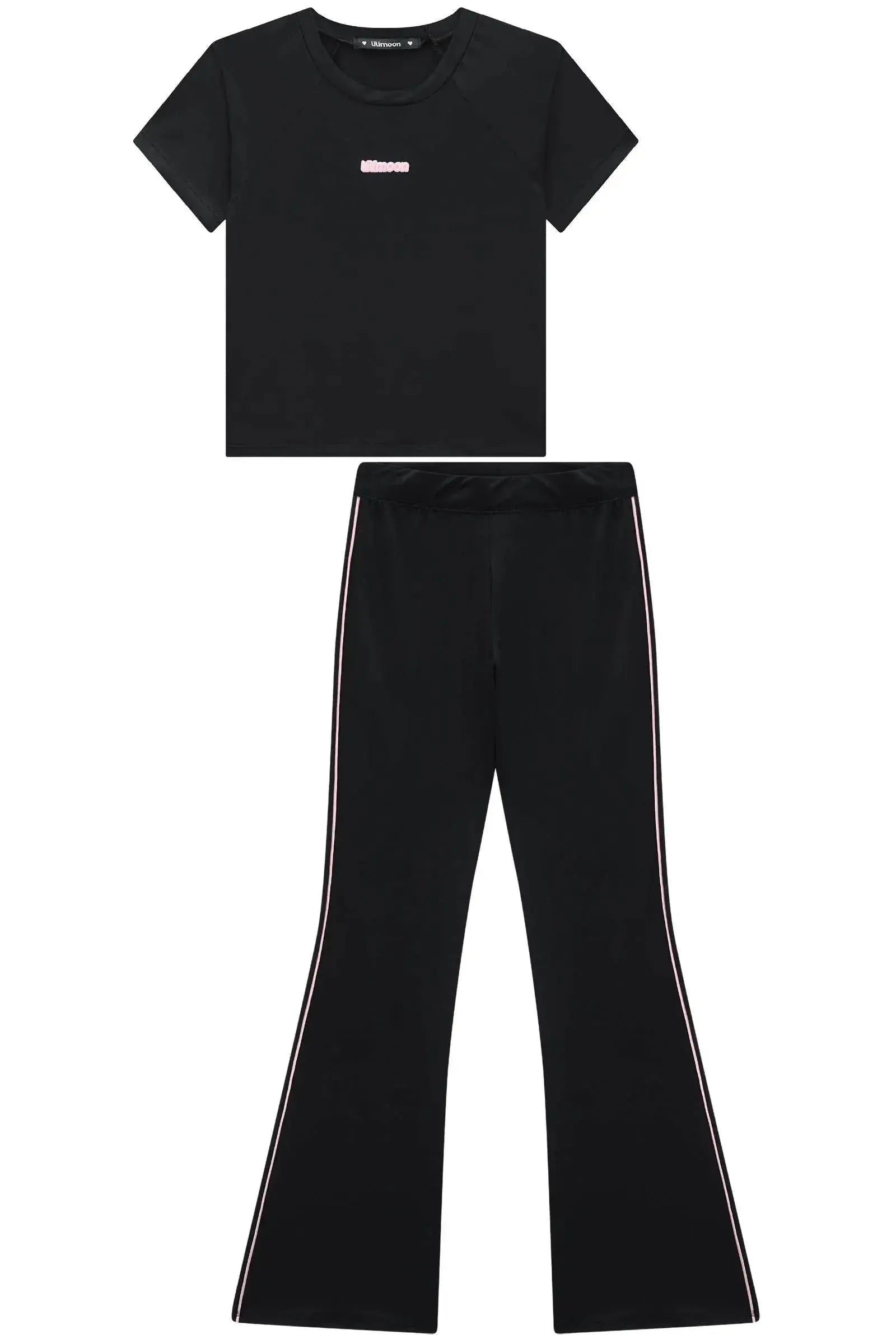 Conjunto de Blusa e Calça Bailarina em Malha Poliamida com Proteção UV 50+ 96494 Lilimoon Teen Menina