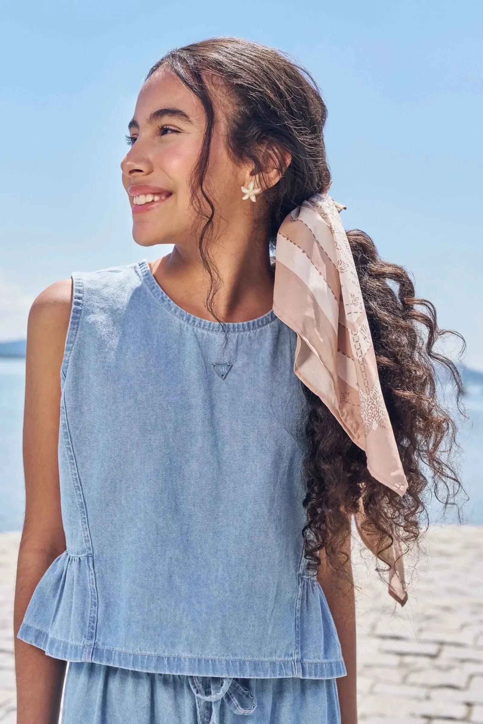 Conjunto de Blusa e Calça Midi em Jeans Teca 96287 Lilimoon Teen Menina