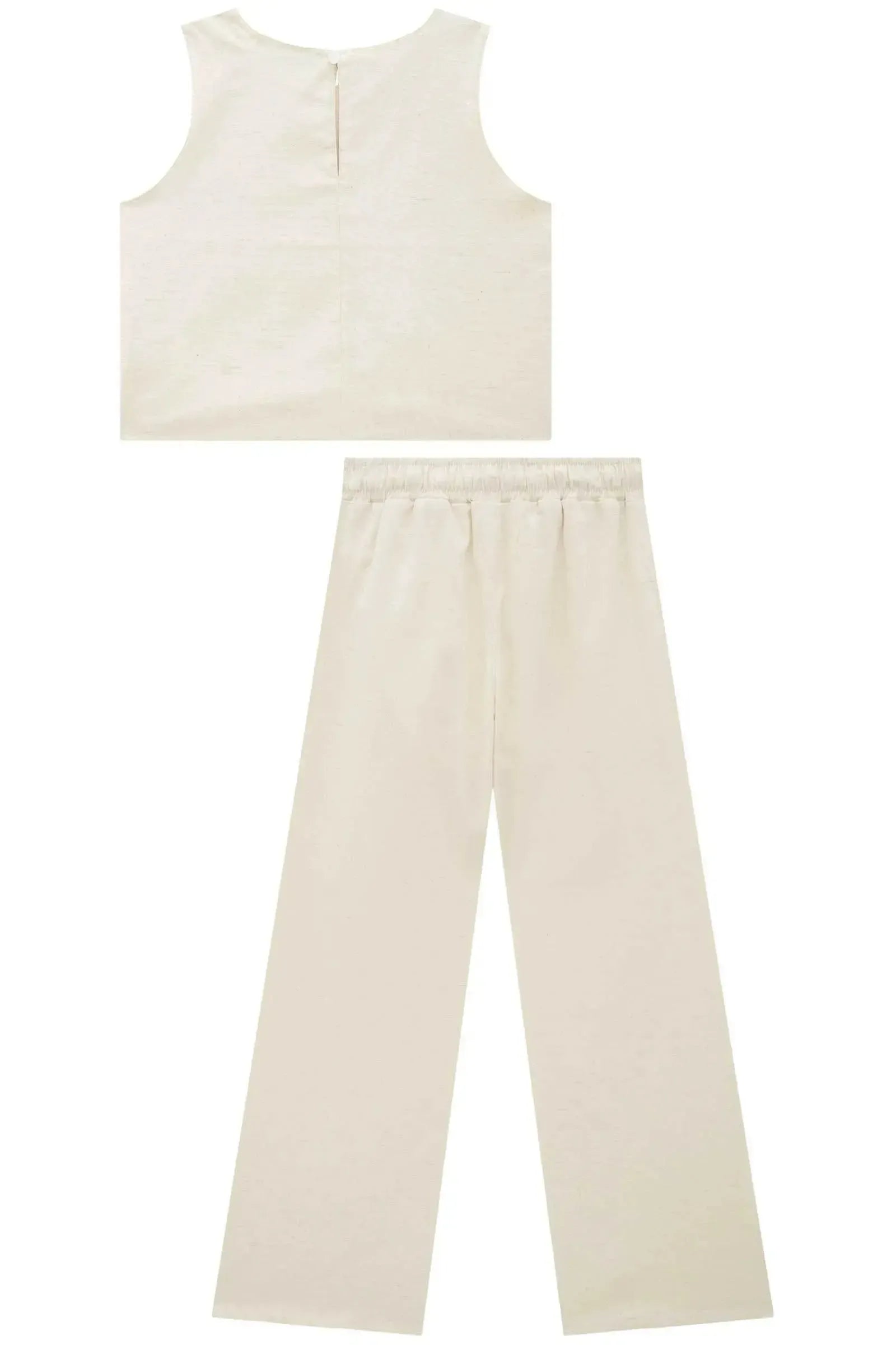 Conjunto de Blusa e Calça Reta em Linho Santorine 95521 Lilimoon Teen Menina