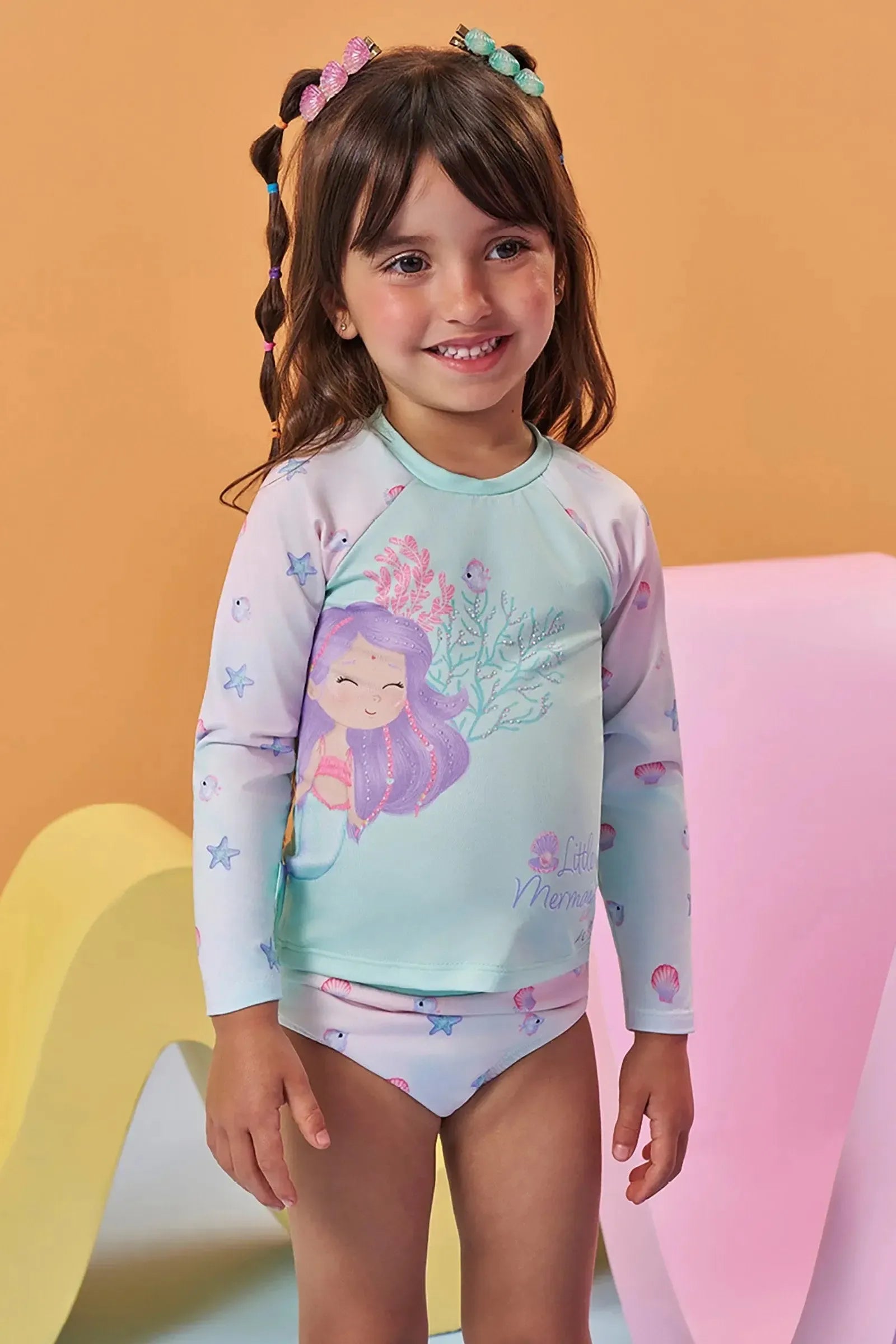 Conjunto de Blusa e Calcinha em Malha com Proteção UV50+ 93237 Kukiê Bebê Menina