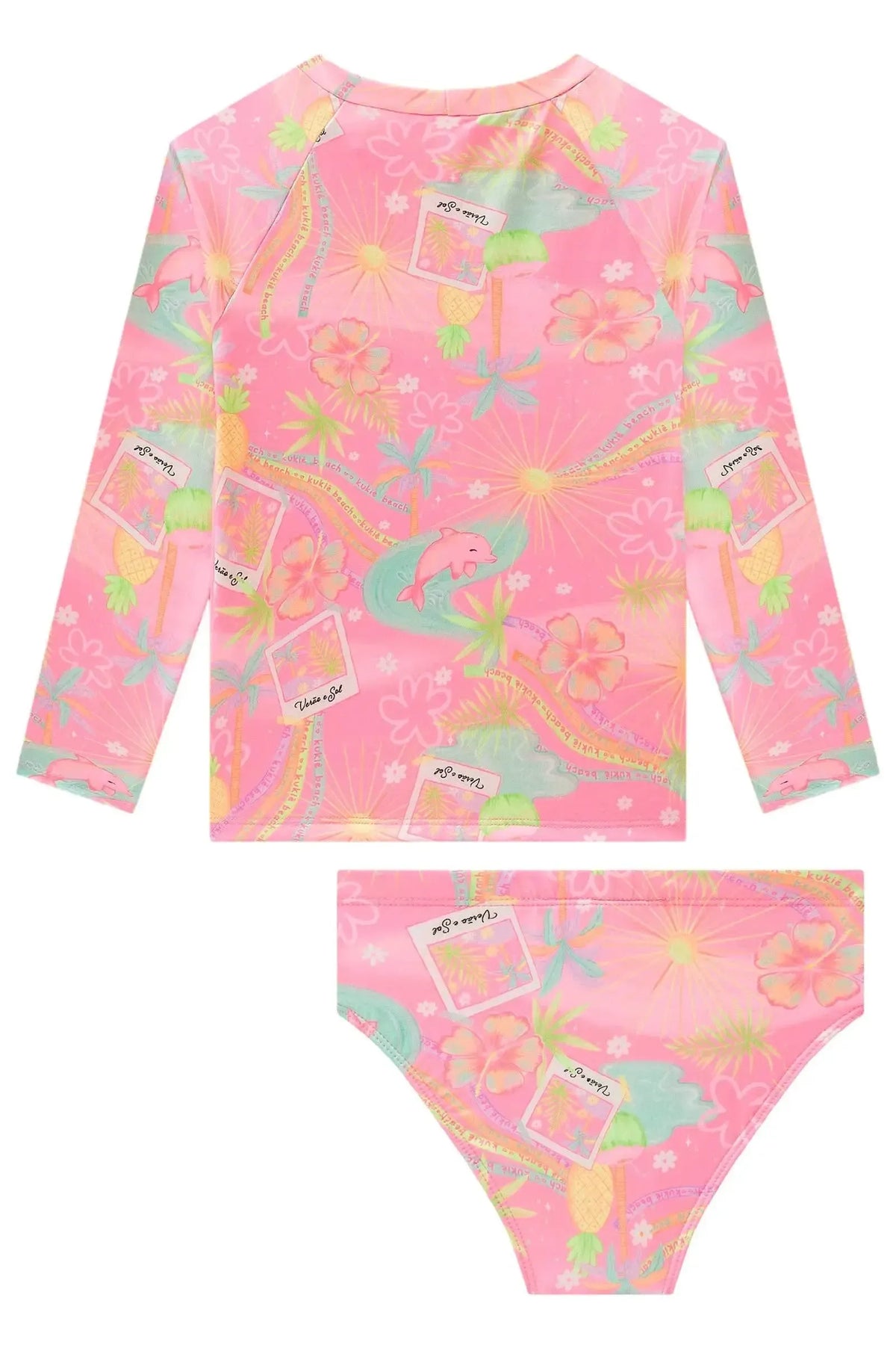 Conjunto de Blusa e Calcinha em Malha com Proteção UV50+ 98982 Kukiê Infantil Menina