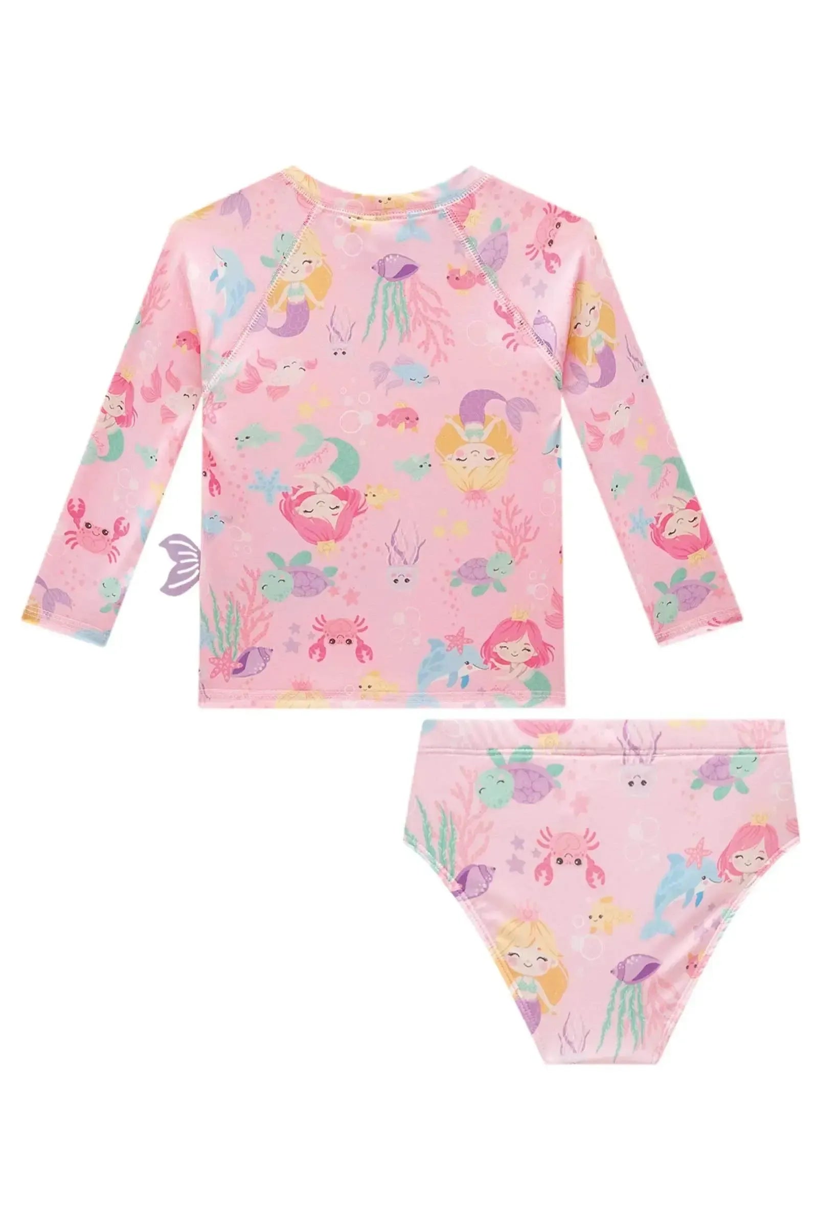 Conjunto de Blusa e Calcinha em Malha UV Dry com Proteção UV 50+ 95313 Infanti Infantil Menina