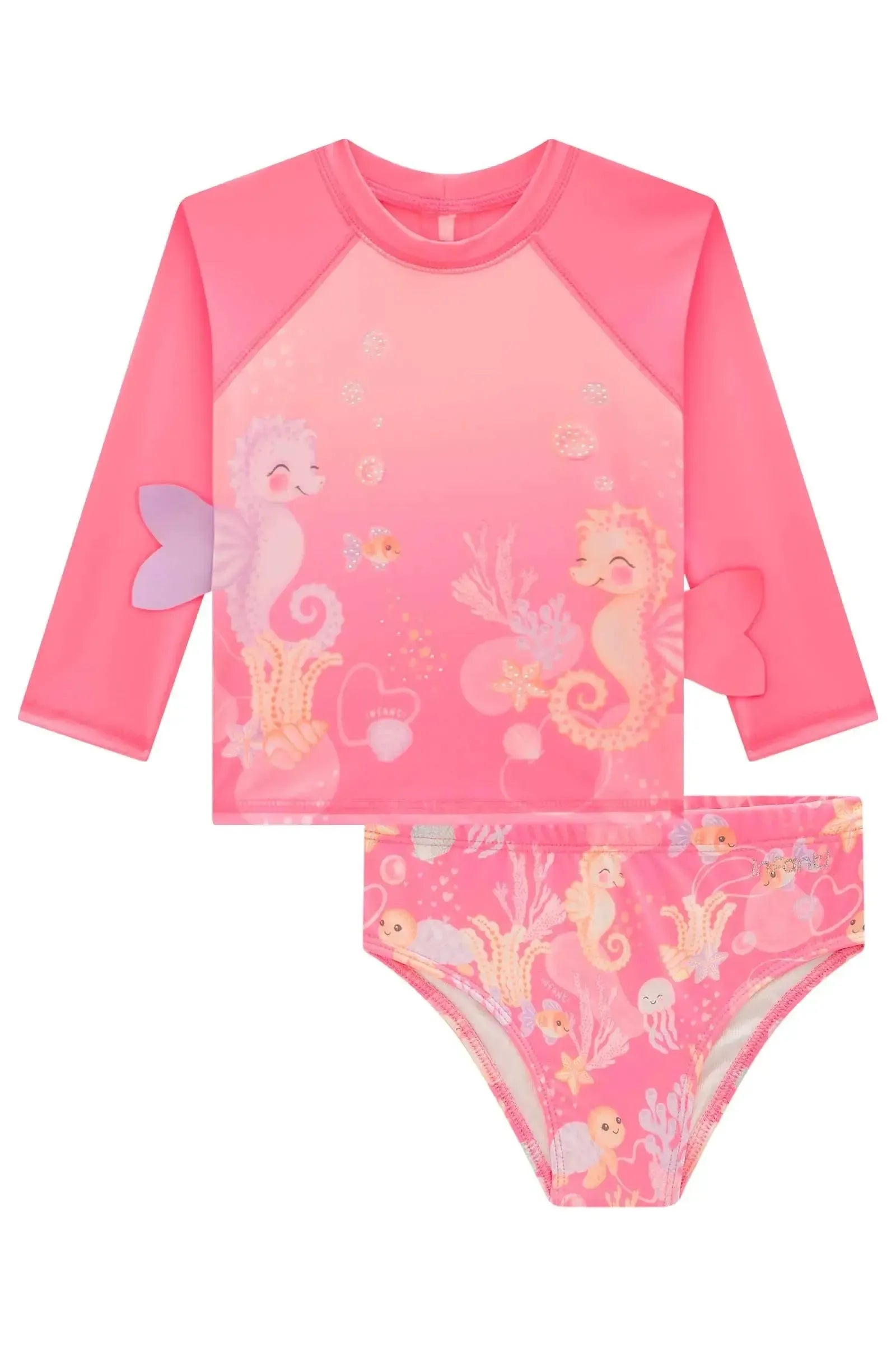 Conjunto de Blusa e Calcinha em Malha UV Dry com Proteção UV 50+ 98426 Infanti Infantil Menina