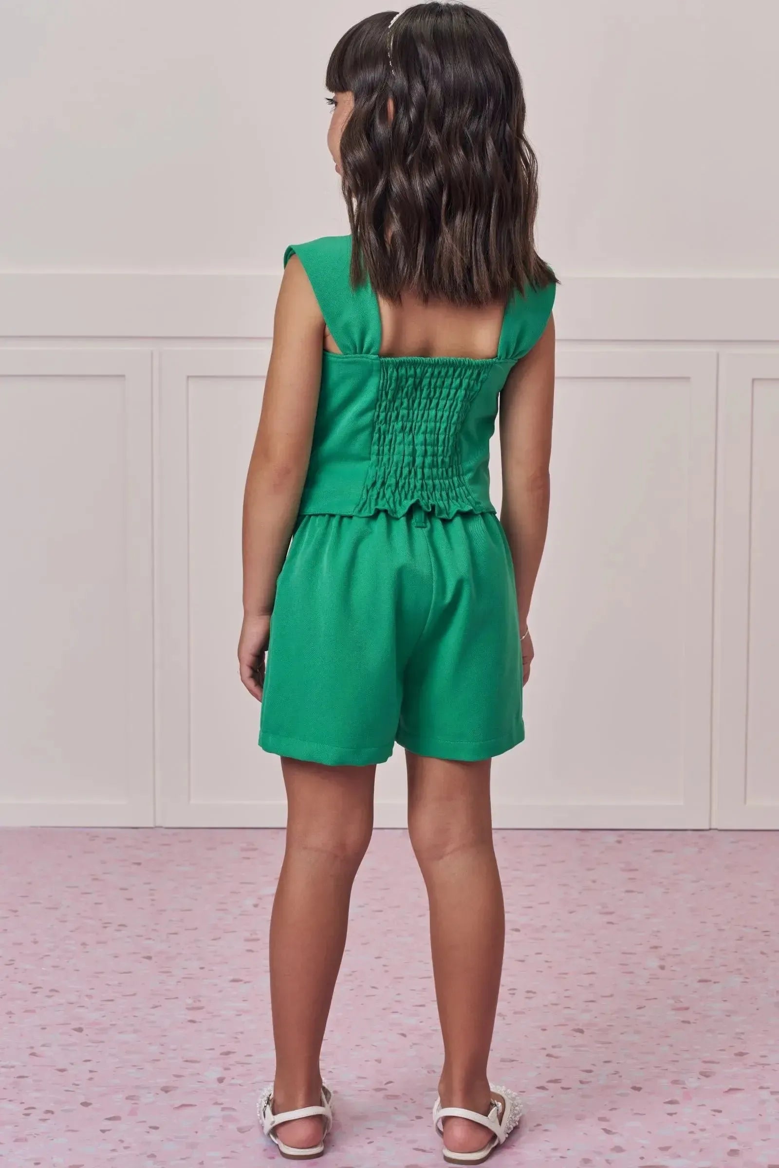 Conjunto de Blusa e Shorts em Blend de Viscose 99218 Infanti Infantil Menina
