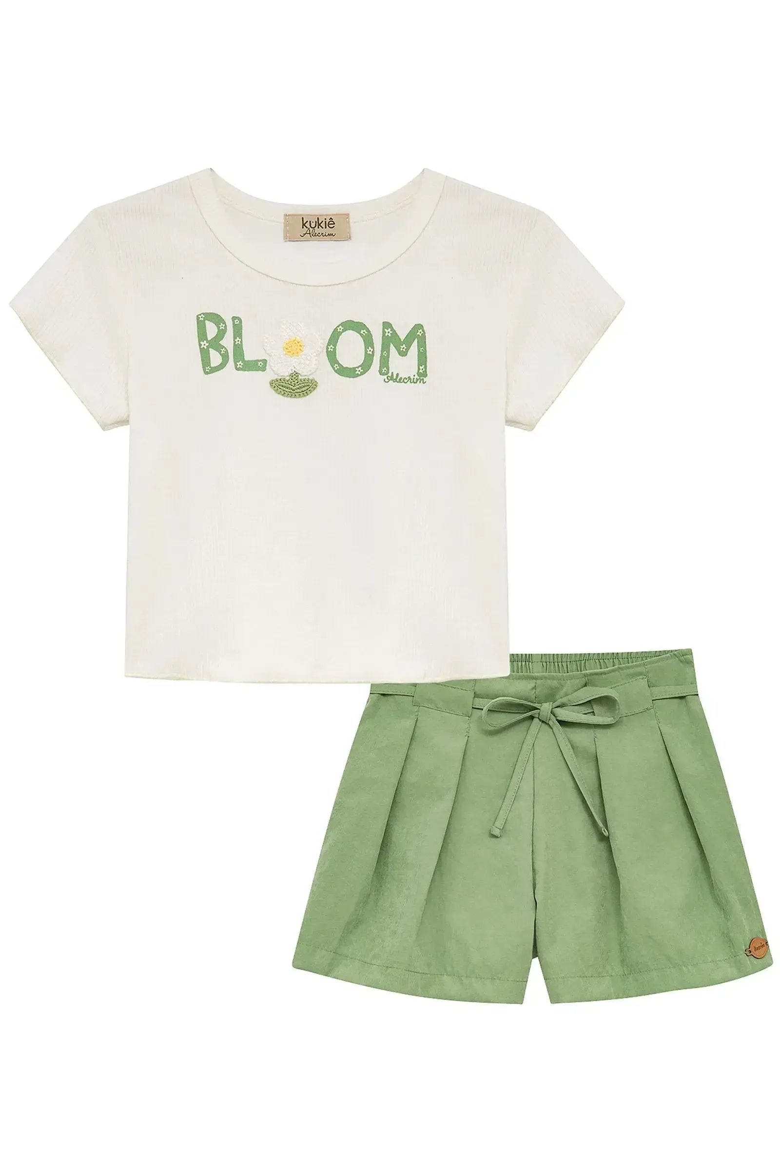 Conjunto de Blusa em Canelado e Shorts em Cupro 95545 Kukiê Infantil Menina