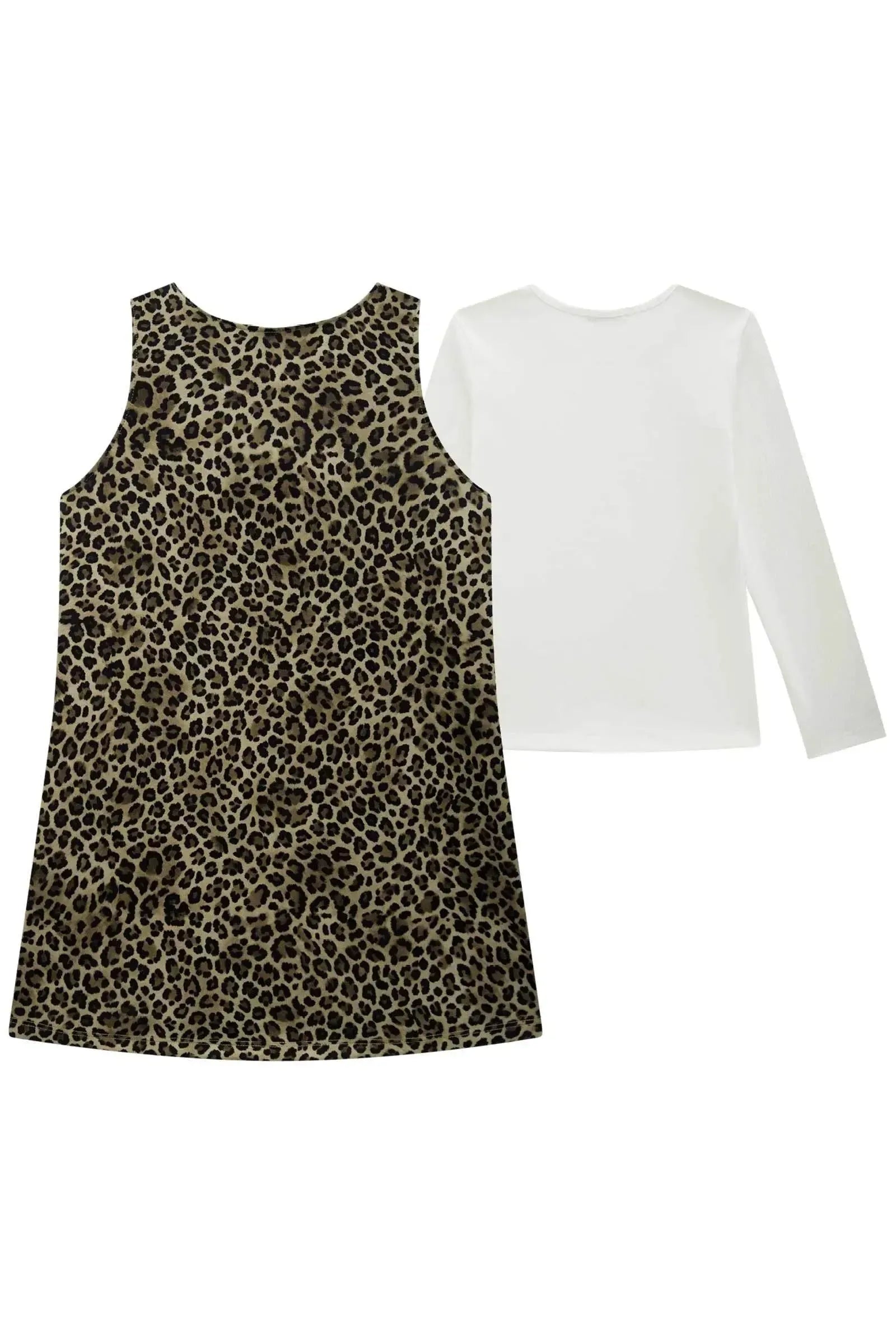 Conjunto de Blusa em Canelado Liz e Salopete em Fly Tech 89761 Infanti Infantil Menina