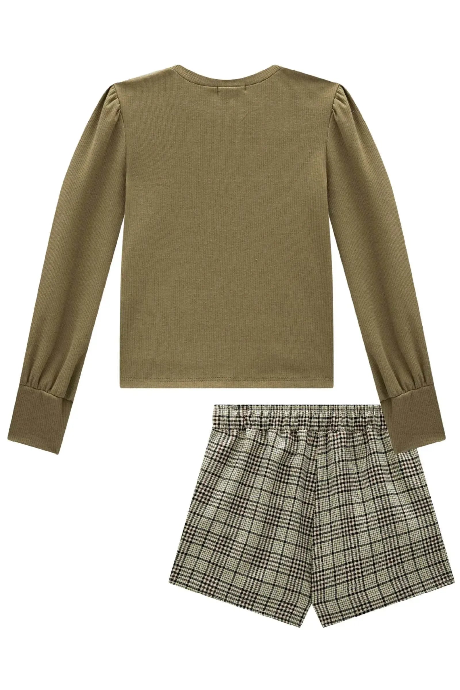 Conjunto de Blusa em Canelado Liz e Short Saia em Alfaiataria 90351 Infanti Infantil Menina