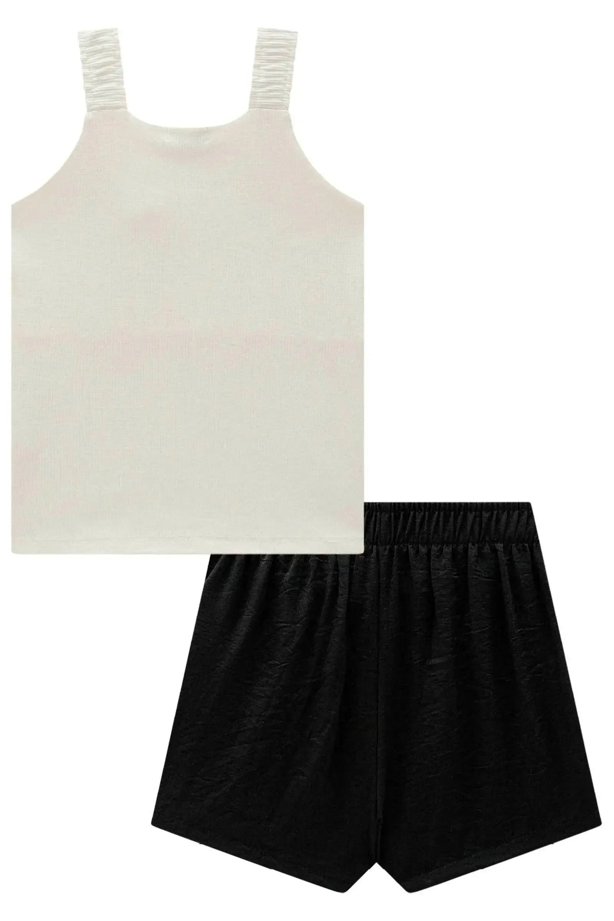 Conjunto de Blusa em Canelado Liz e Short Saia em Alfaiataria Glow 99106 Infanti Infantil Menina