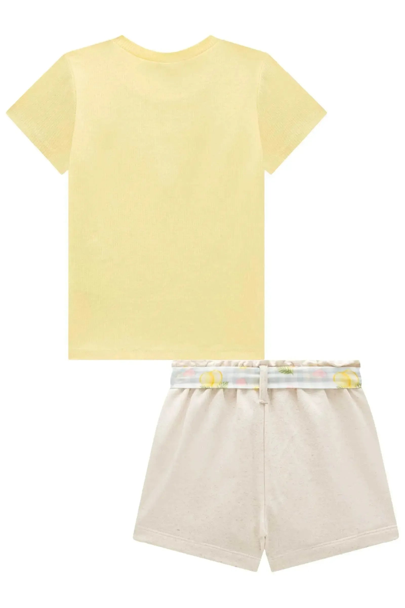 Conjunto de Blusa em Canelado Liz e Short Saia em Moletom Linho sem Pelúcia 95886 Infanti Infantil Menina