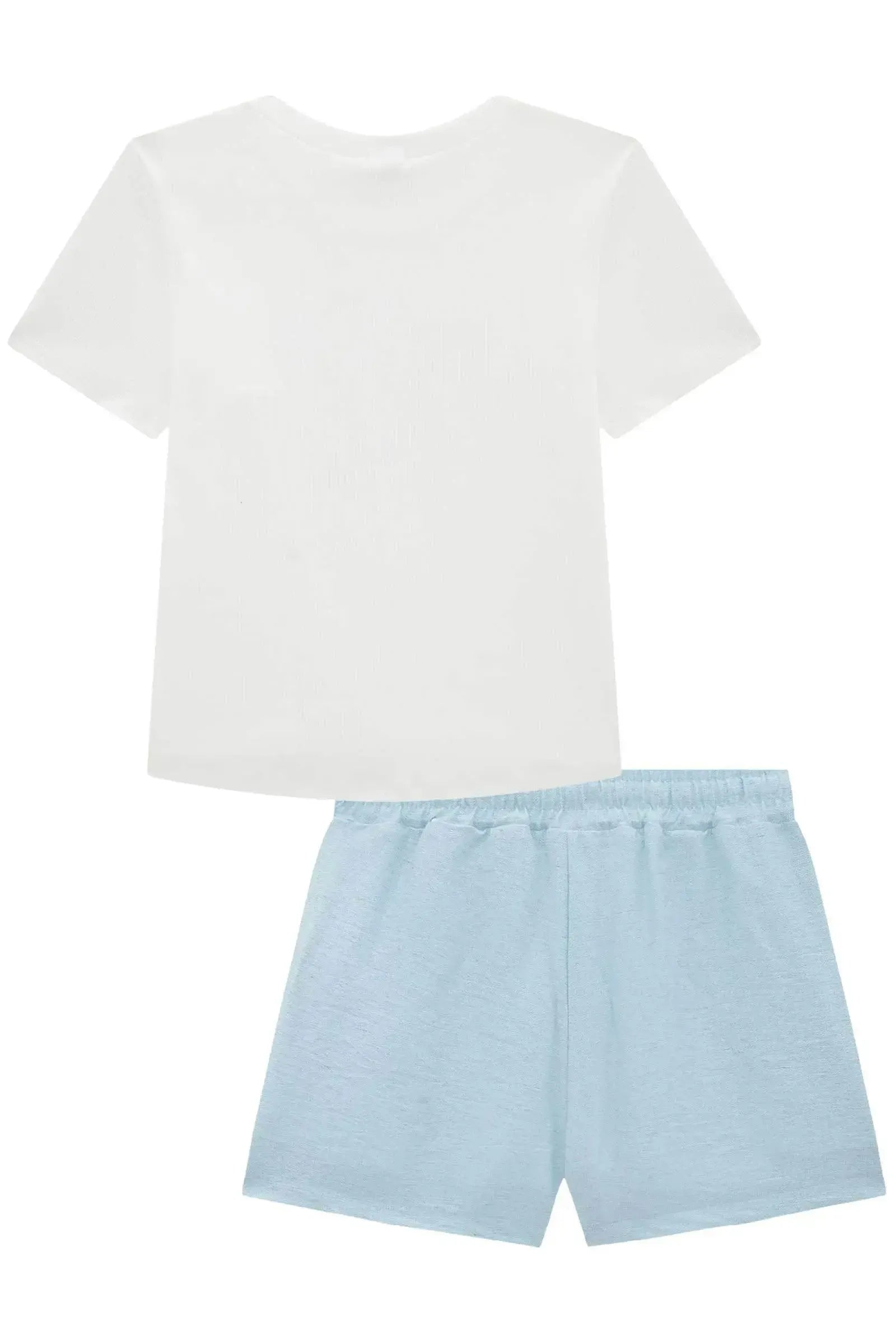 Conjunto de Blusa em Canelado Liz e Shorts em Linho Capri 94390 Vic&Vicky Teen Menina