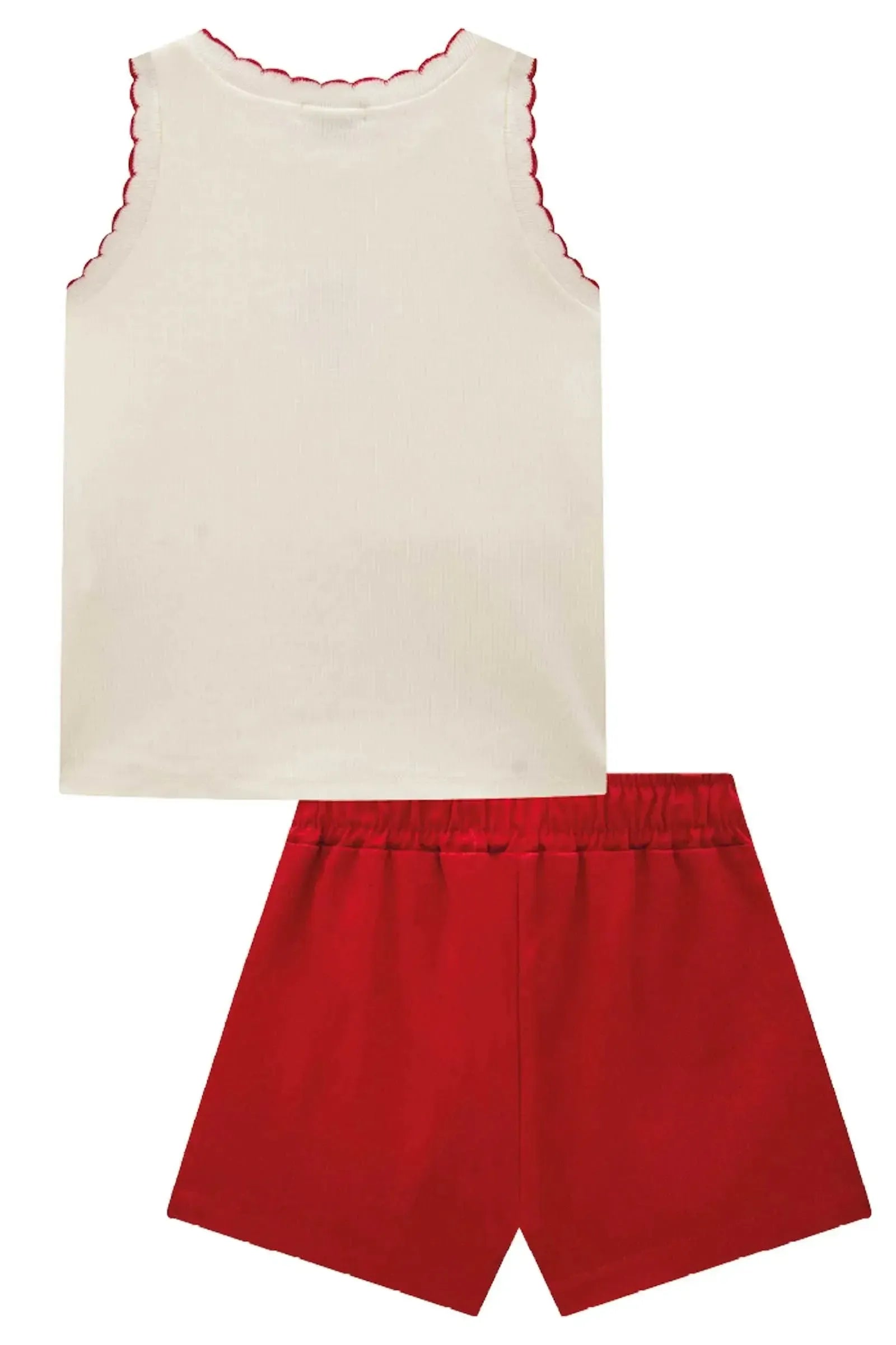 Conjunto de Blusa em Canelado Liz e Shorts em Linho com Elastano 87777 Infanti Infantil Menina