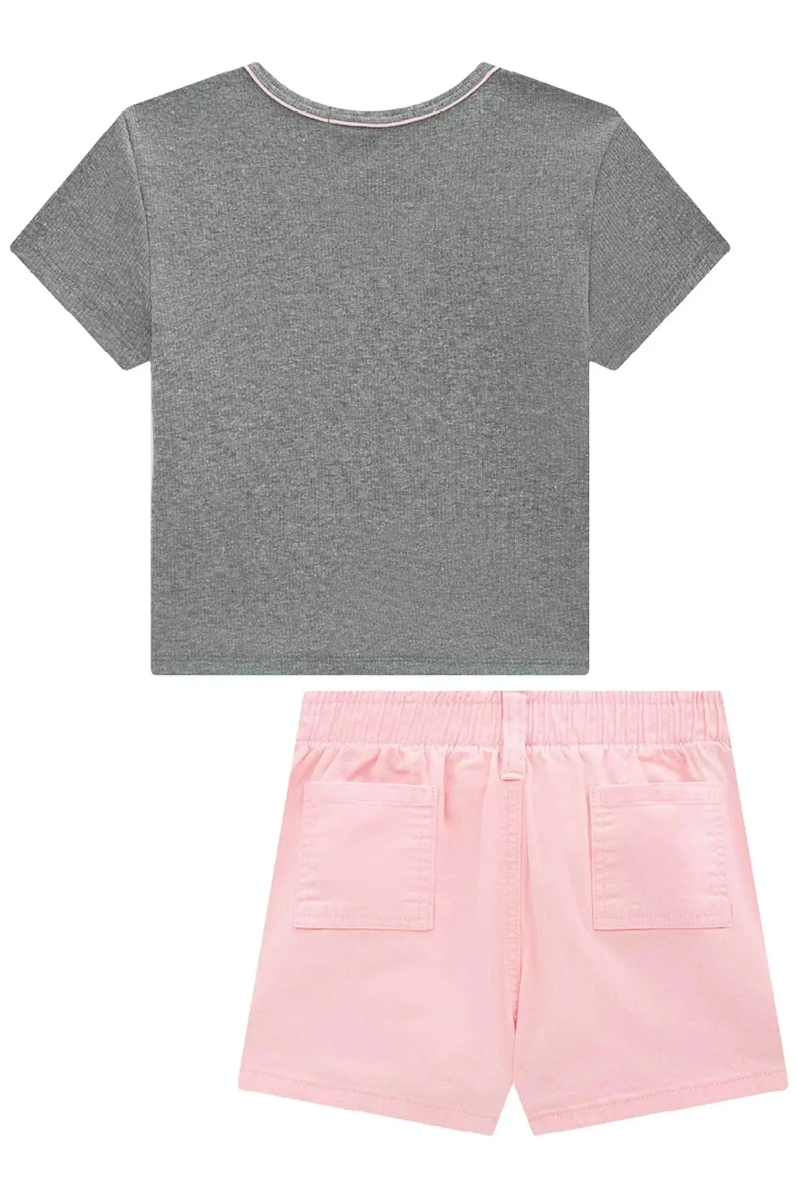 Conjunto de Blusa em Canelado Liz e Shorts em Sarja com Elastano 95860 Lilimoon Teen Menina