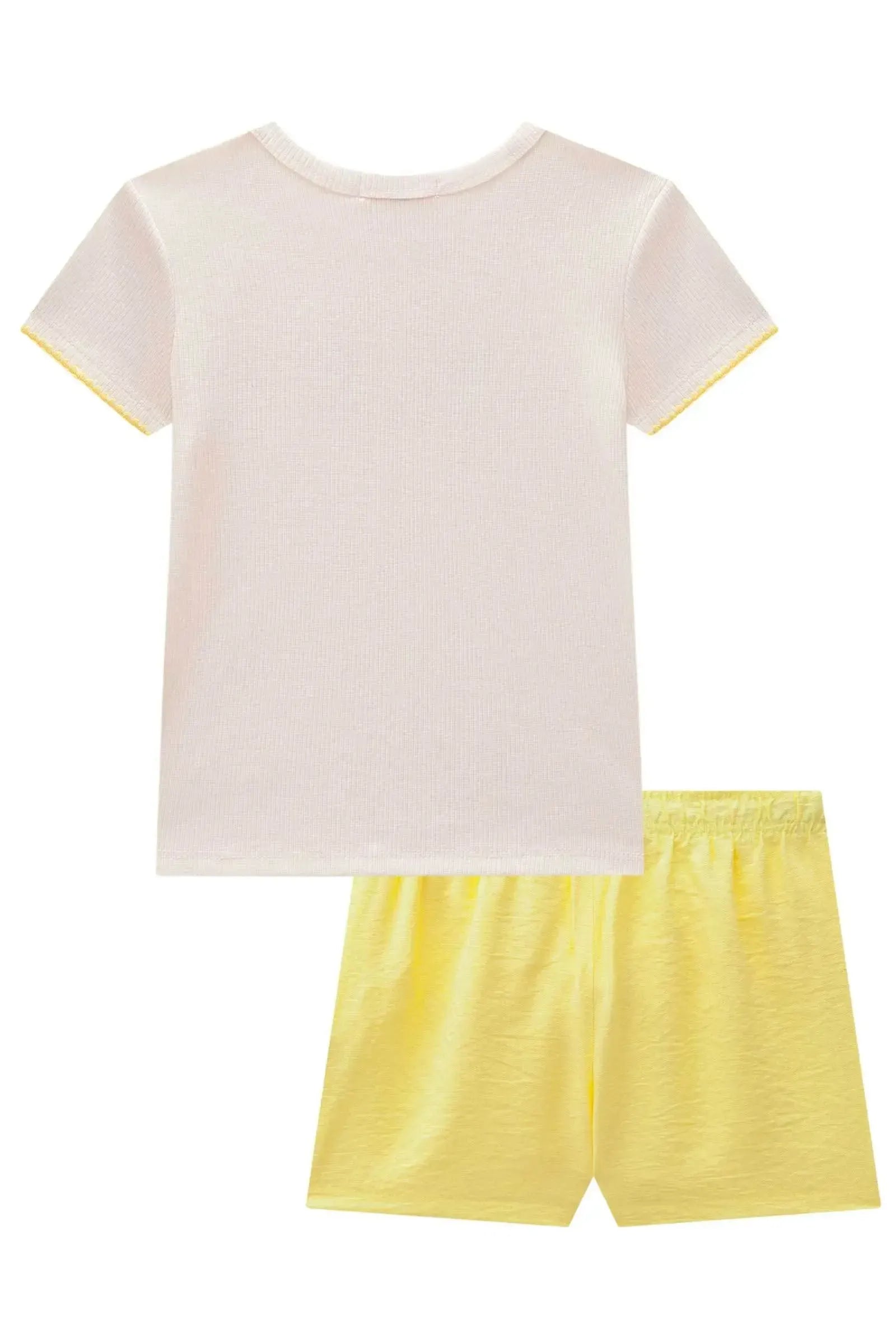 Conjunto de Blusa em Canelado Liz e Shorts em Viscose 99423 Kukiê Infantil Menina