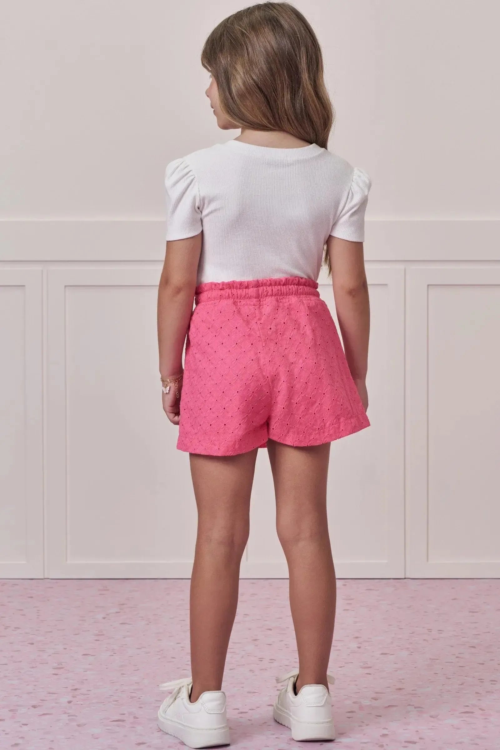 Conjunto de Blusa em Canelado Liz e Shorts Saia em Laise Verano 96784 Infanti Infantil Menina