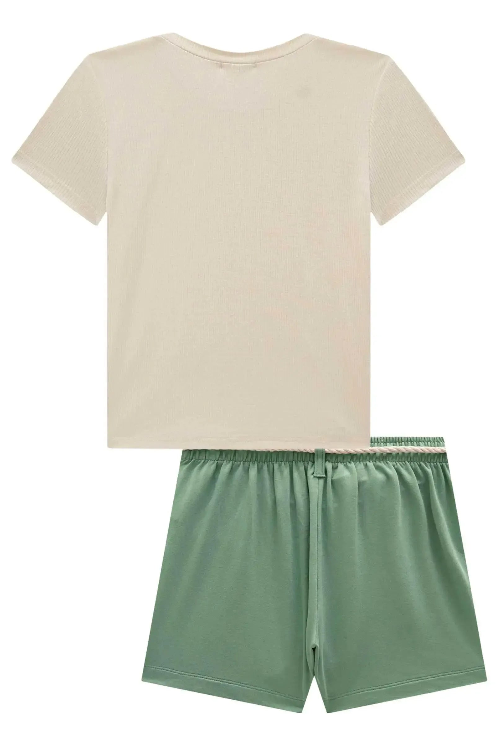 Conjunto de Blusa em Canelado Luna de Viscose e Shorts em Molevisco 96896 Vic&Vicky Teen Menina
