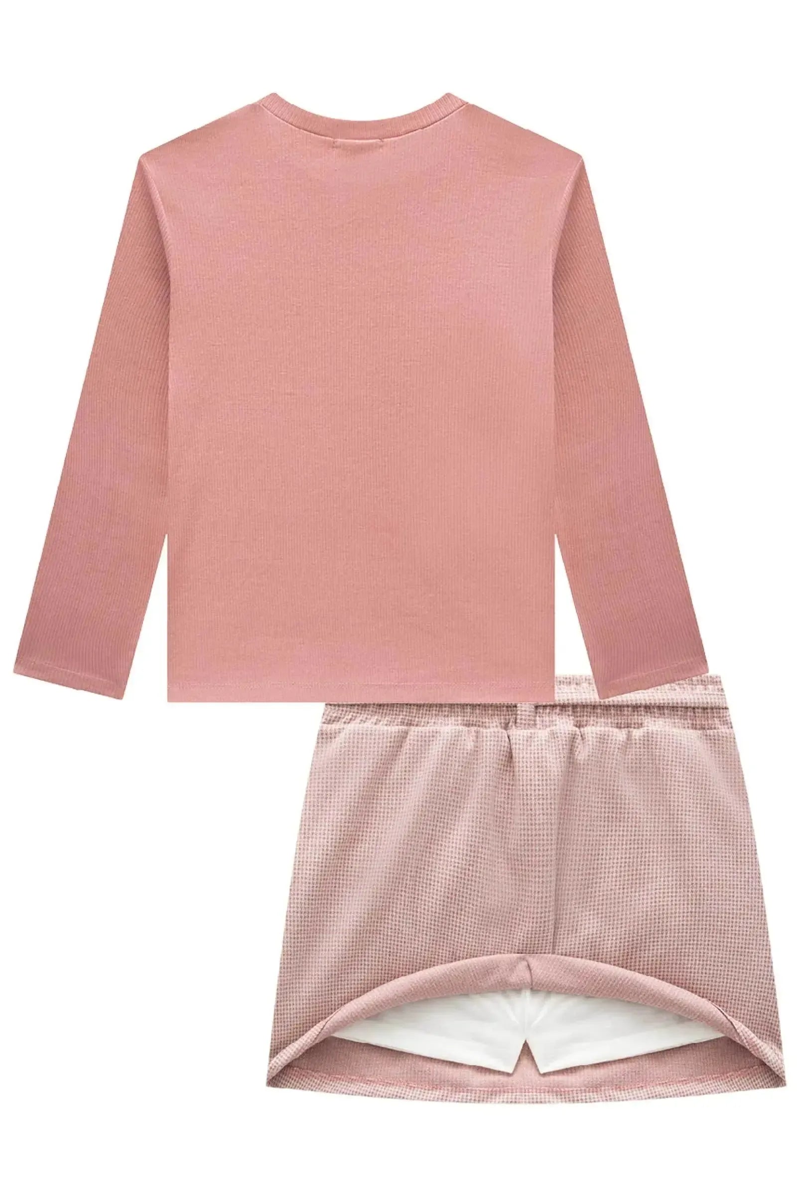 Conjunto de Blusa em Cotton e Saia em Flanela Versalhes com Shorts Embutido 94031 Vic&Vicky Teen Menina
