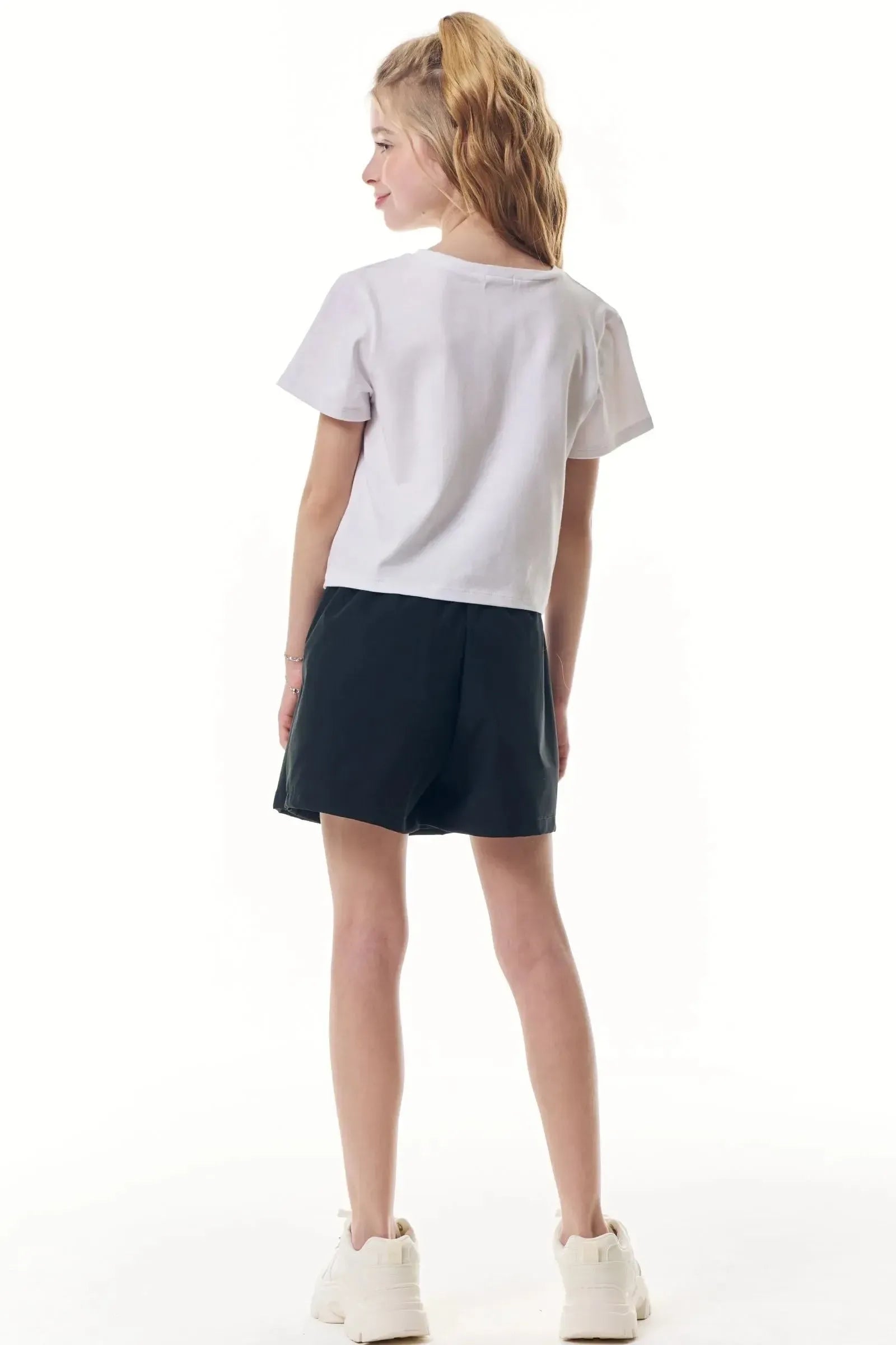 Conjunto de Blusa em Cotton e Short Saia em Alfaiataria Tecno Cargo 95943 Vic&Vicky Teen Menina