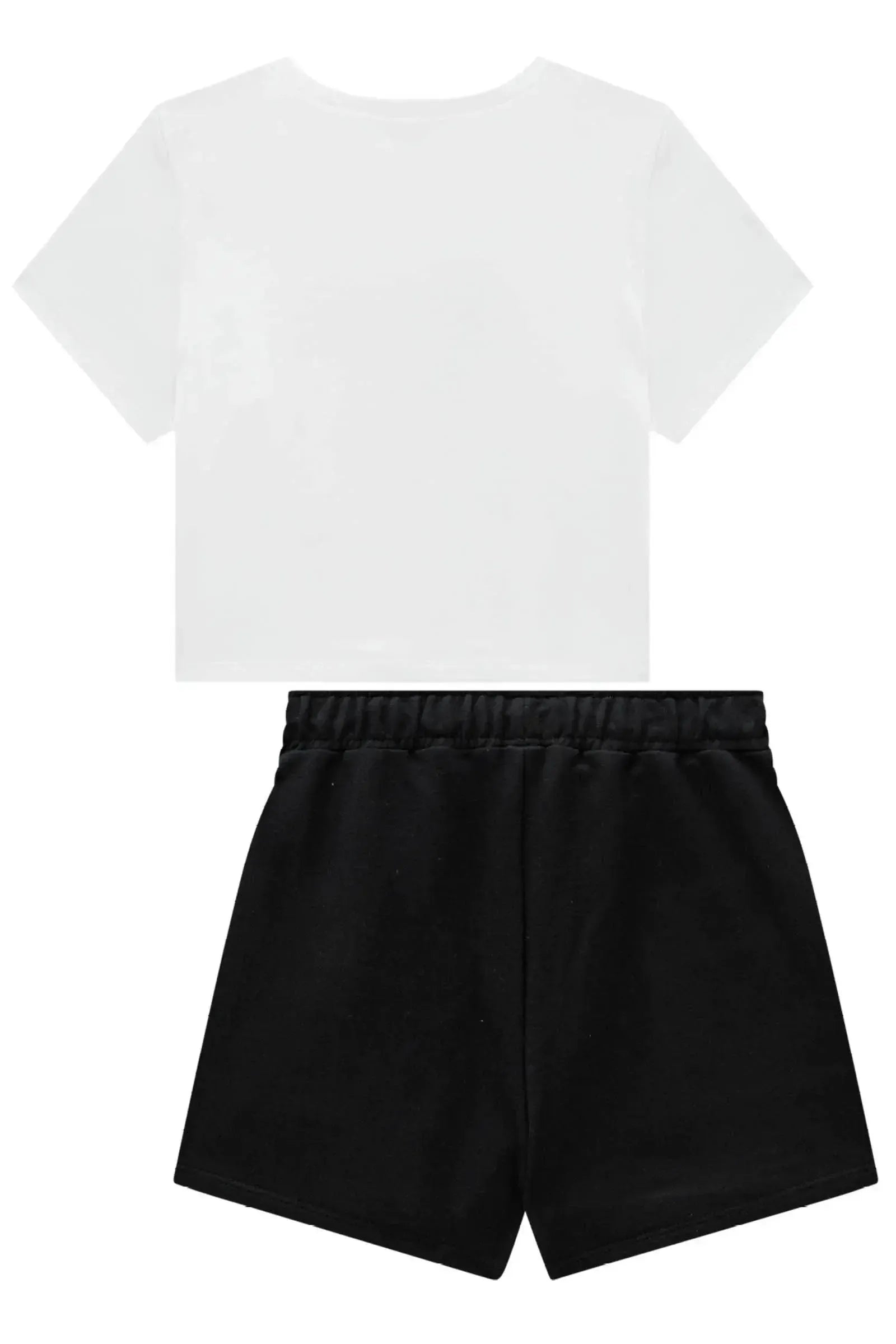 Conjunto de Blusa em Cotton e Short Saia em Alfaiataria Tecno Cargo 95943 Vic&Vicky Teen Menina
