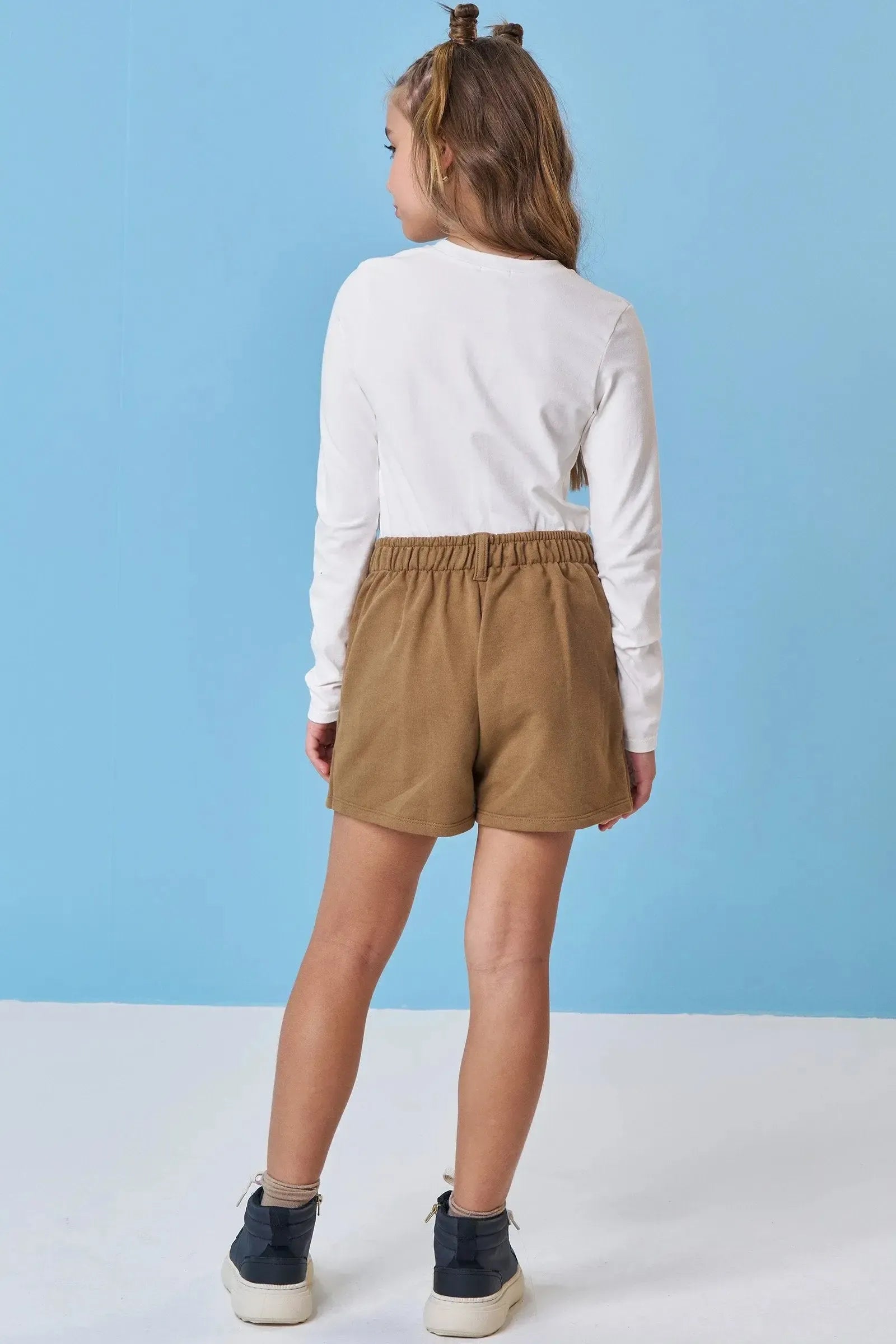 Conjunto de Blusa em Cotton e Short Saia em Moletom sem Pelúcia 90852 Vic&Vicky Teen Menina