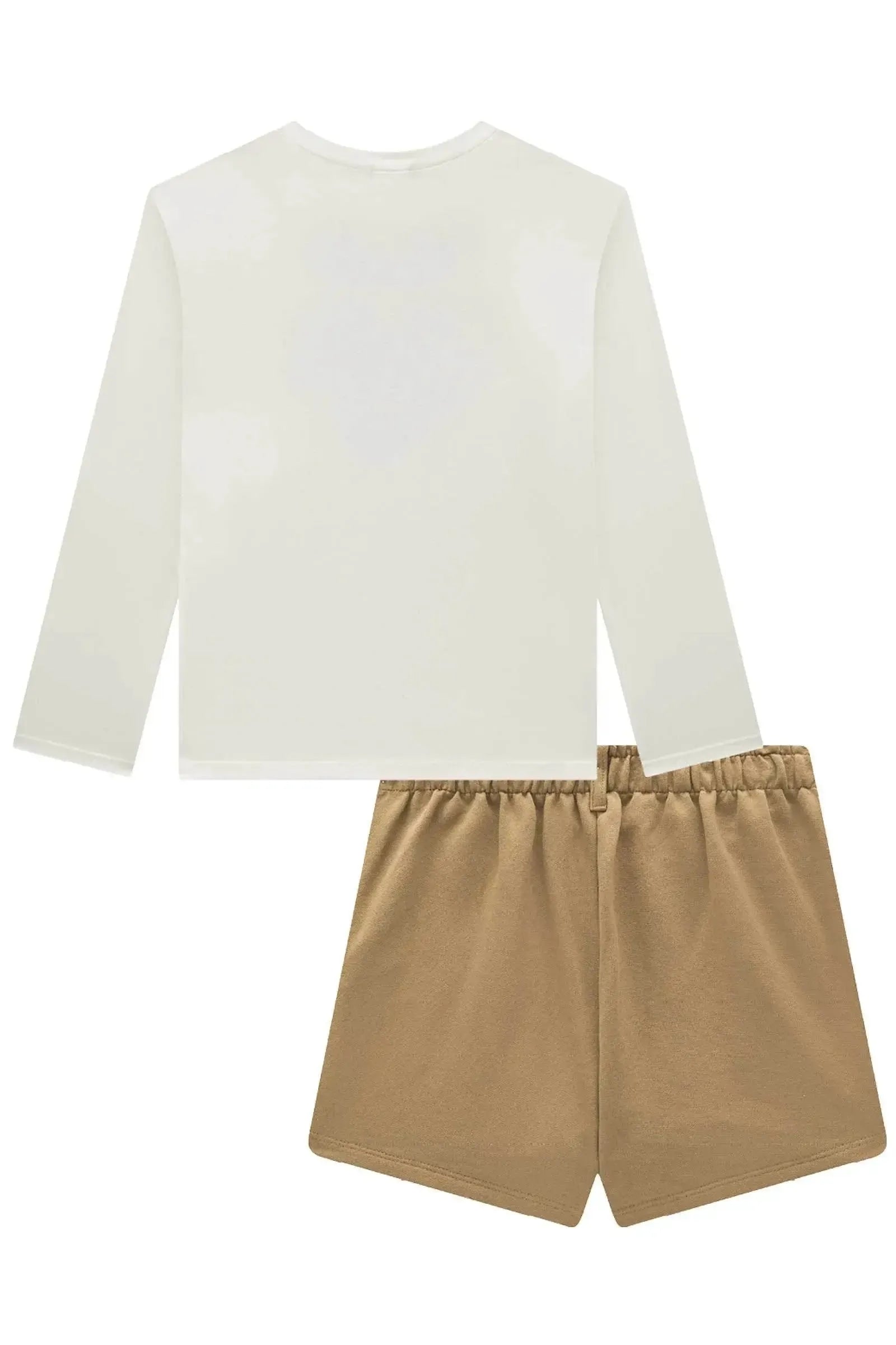 Conjunto de Blusa em Cotton e Short Saia em Moletom sem Pelúcia 90852 Vic&Vicky Teen Menina