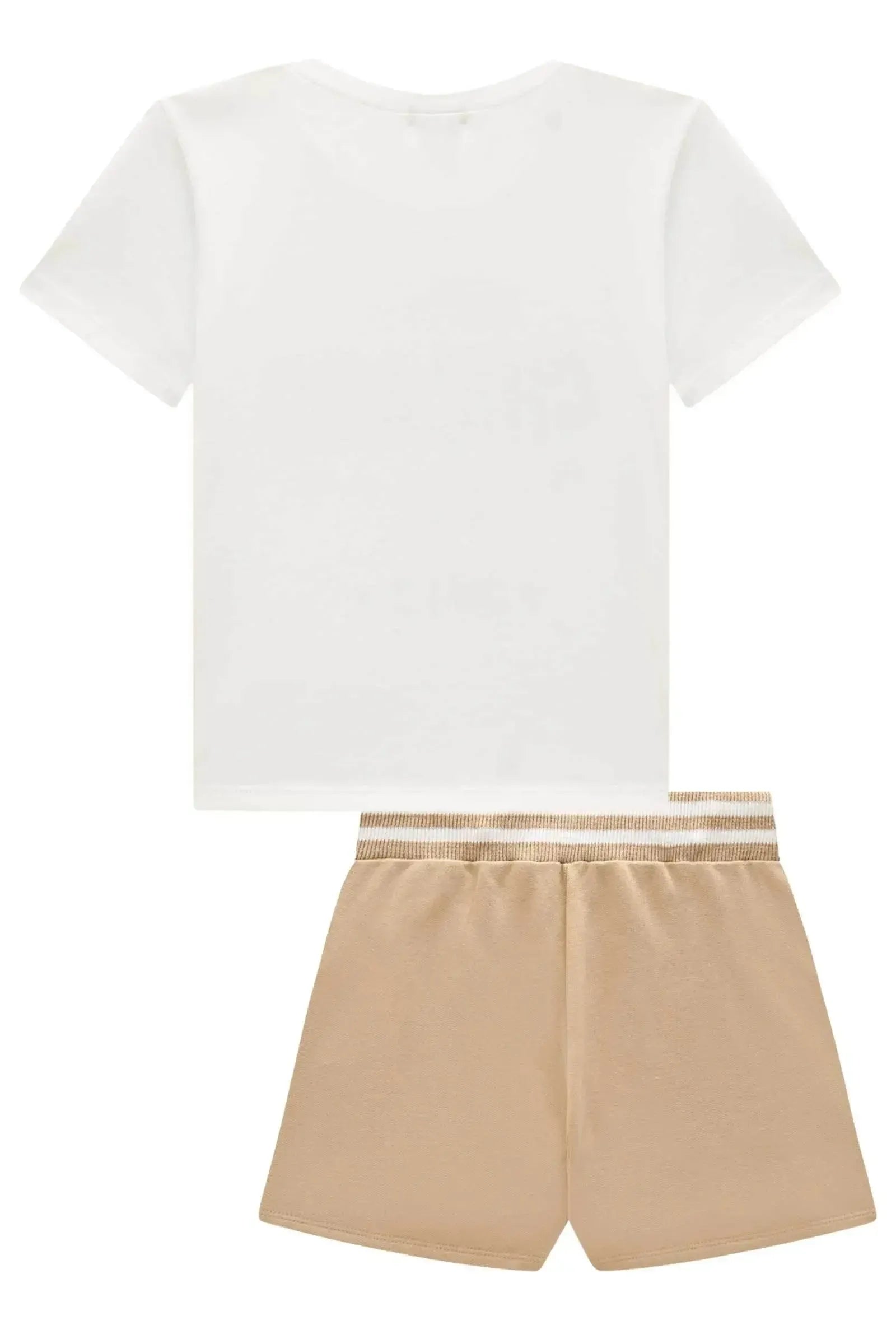 Conjunto de Blusa em Cotton e Short Saia em Moletom sem Pelucia 95956 Vic&Vicky Teen Menina