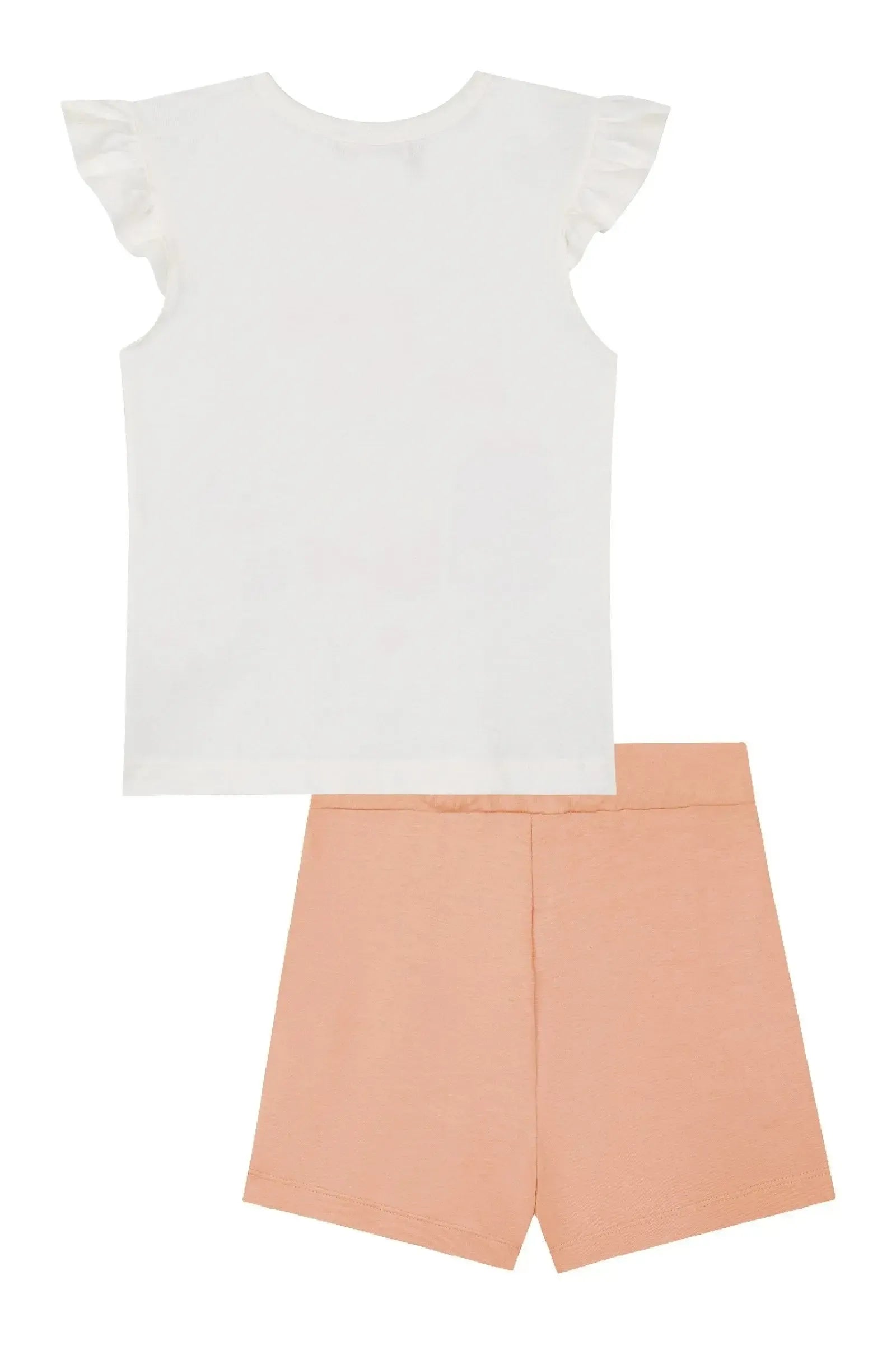 Conjunto de Blusa em Cotton e Short Saia em Molevisco 88344 Kukiê Infantil Menina