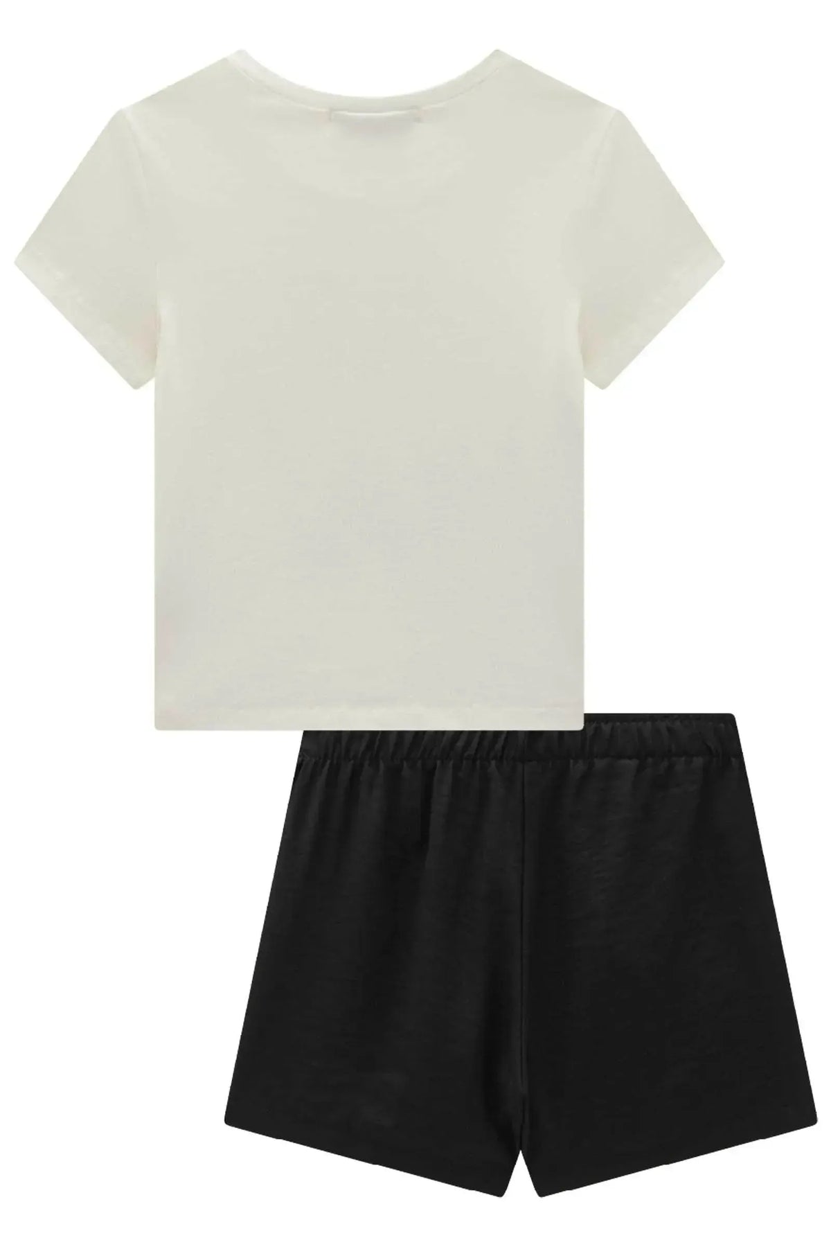 Conjunto de Blusa em Cotton e Short Saia em Tecido Plano Viscose Sense 98686 Lilimoon Teen Menina