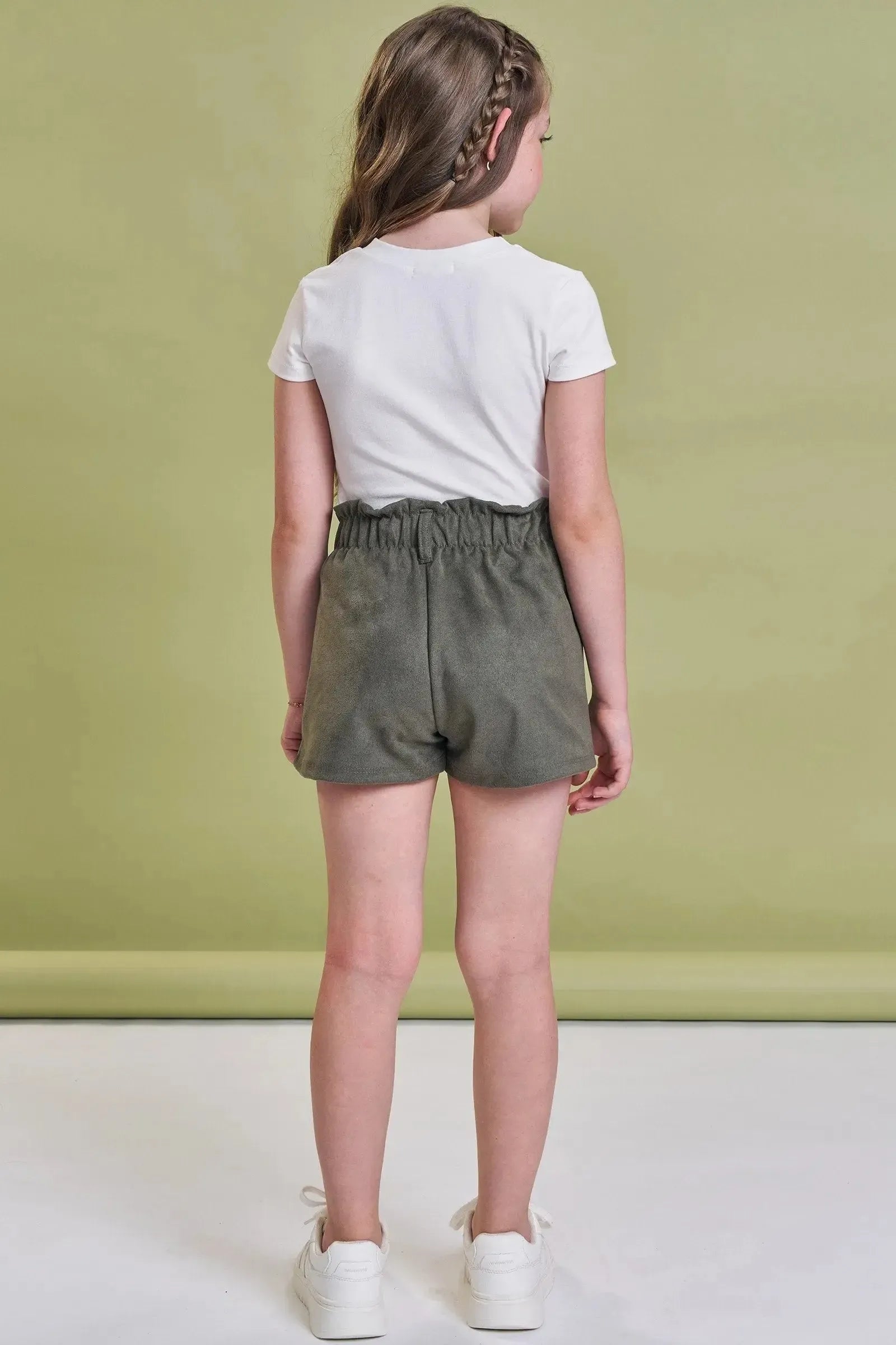 Conjunto de Blusa em Cotton e Shorts em Cotelê 93938 Kukiê Infantil Menina