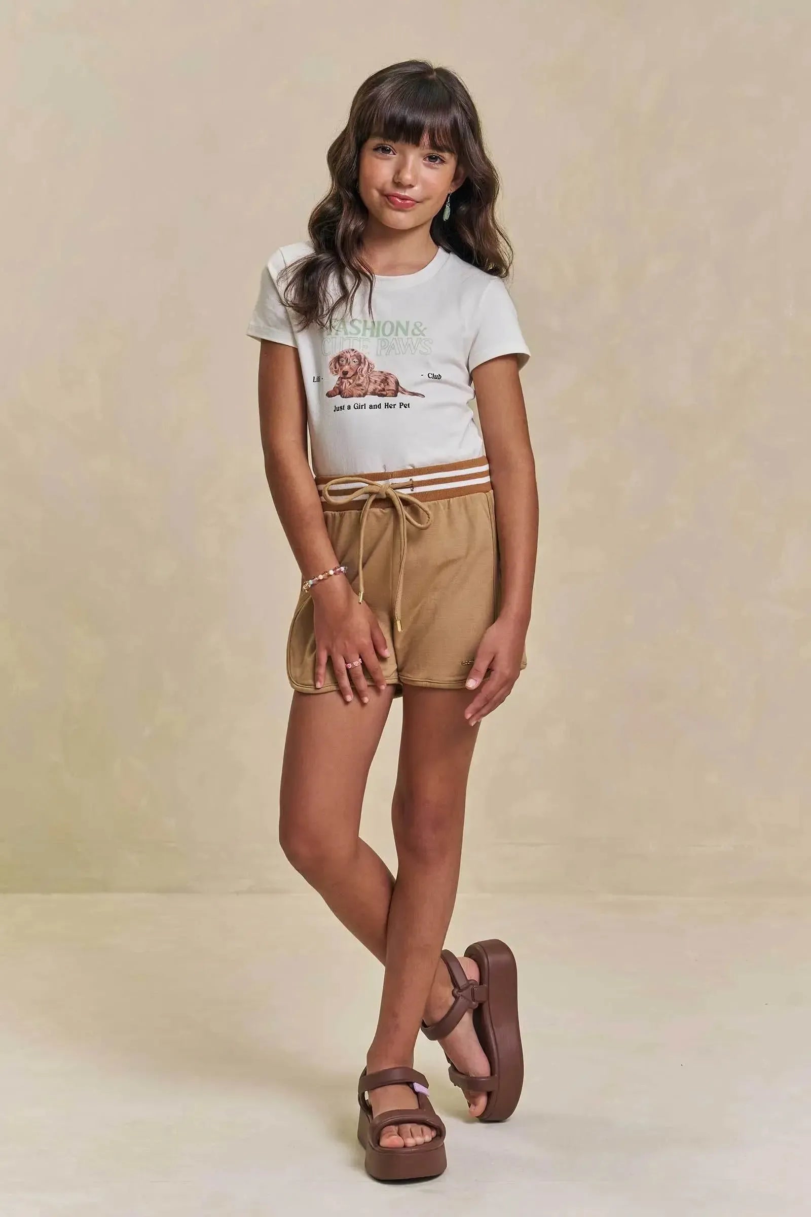 Conjunto de Blusa em Cotton e Shorts em Molevisco 95904 Lilimoon Teen Menina