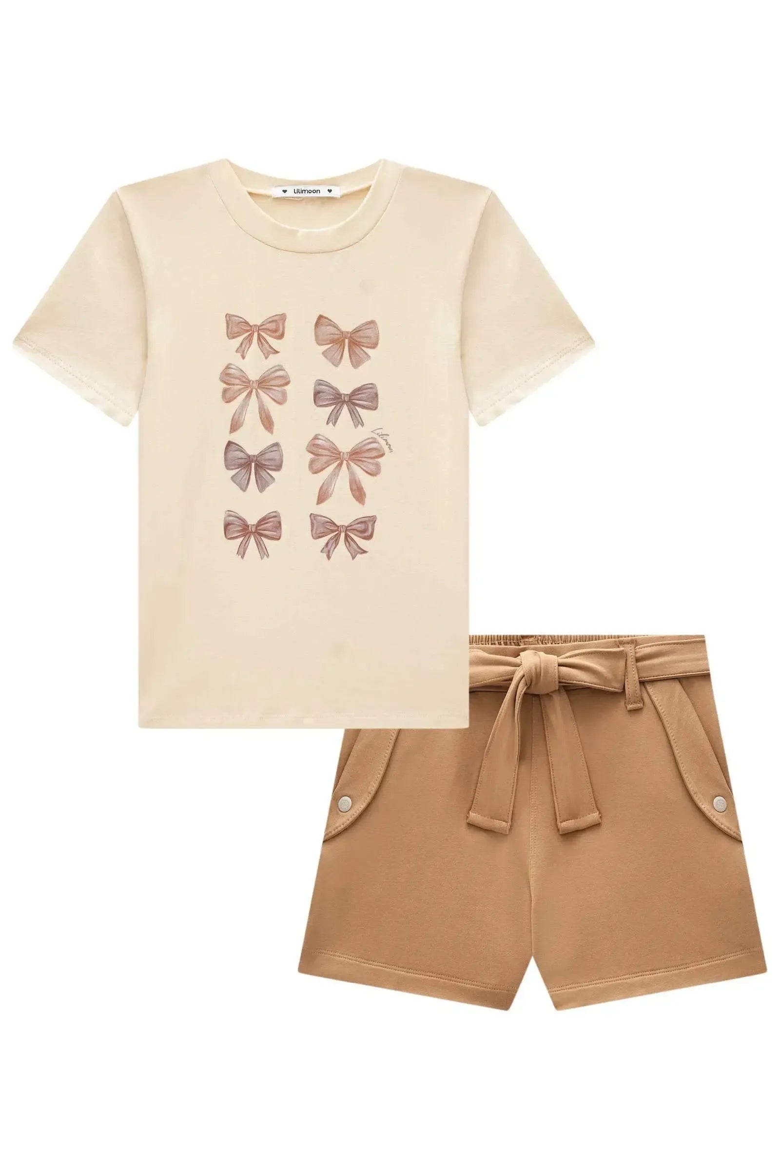 Conjunto de Blusa em Cotton e Shorts em Molevisco 98664 Lilimoon Teen Menina