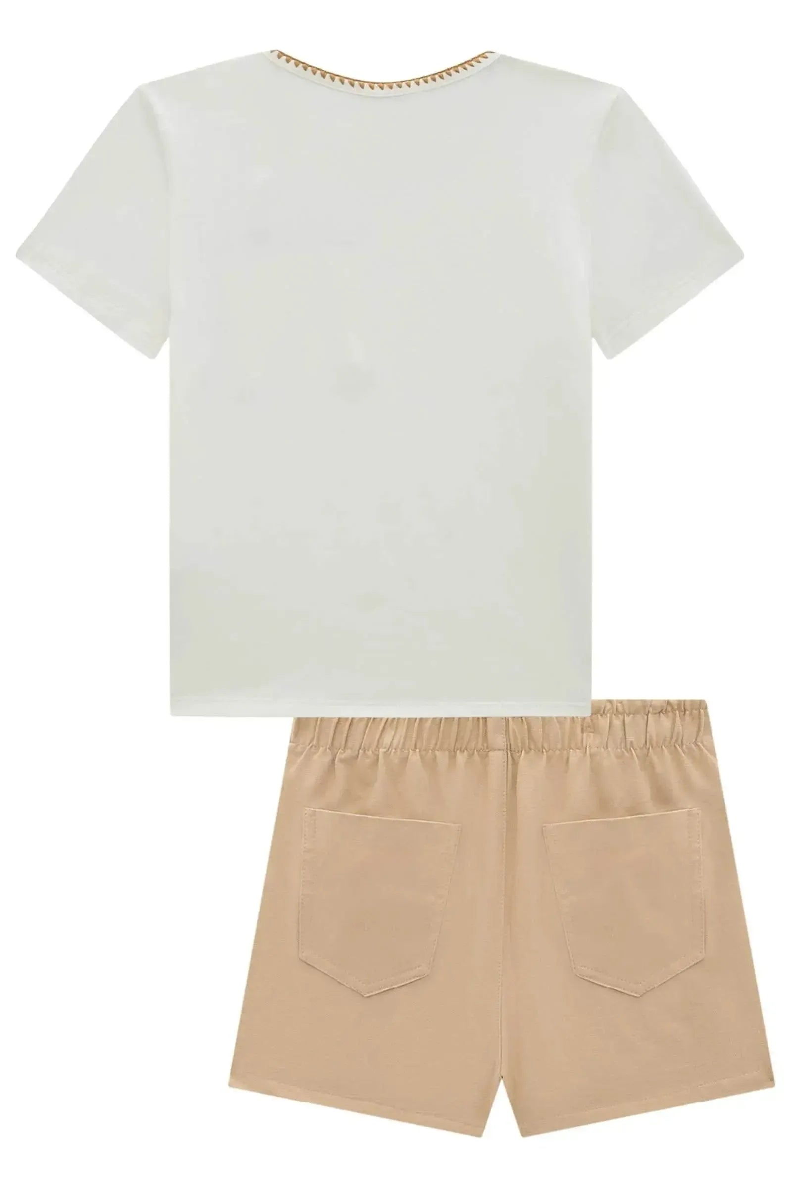 Conjunto de Blusa em Cotton e Shorts em Sarja com Elastano 94962 Vic&Vicky Teen Menina